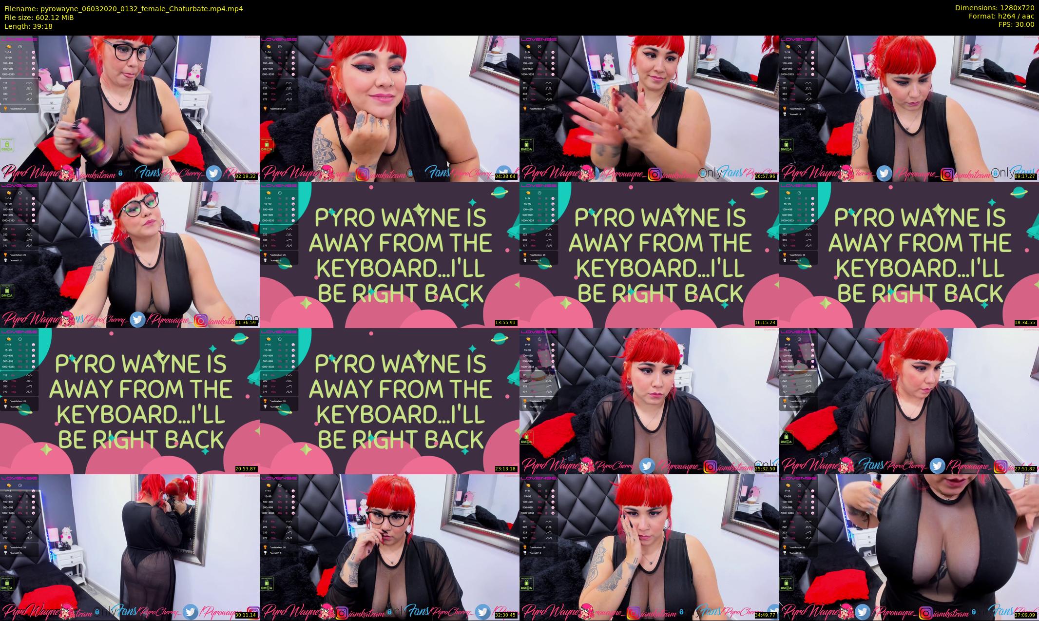 pyrowayne — 40 minute Chaturbate female cam show recording, 720p, Mar 6, 2020