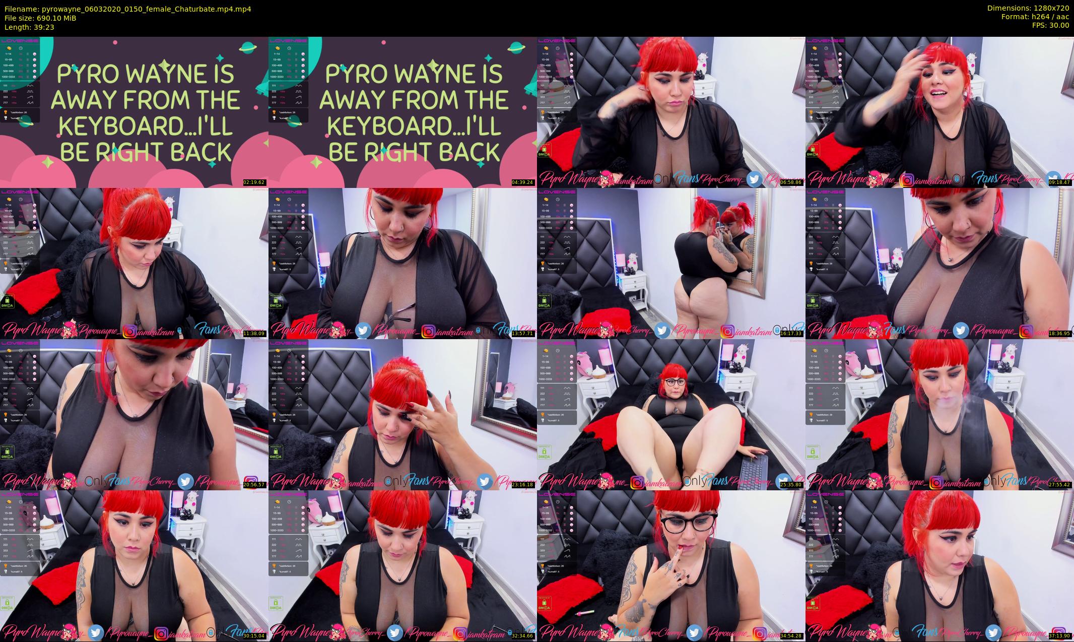 pyrowayne — 40 minute Chaturbate female cam show recording, 720p, Mar 6, 2020