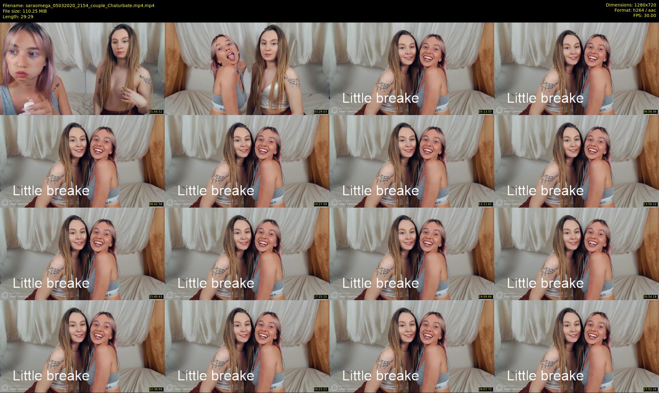 saraomega — 30 minute Chaturbate couple cam show recording, 720p, Mar 5, 2020