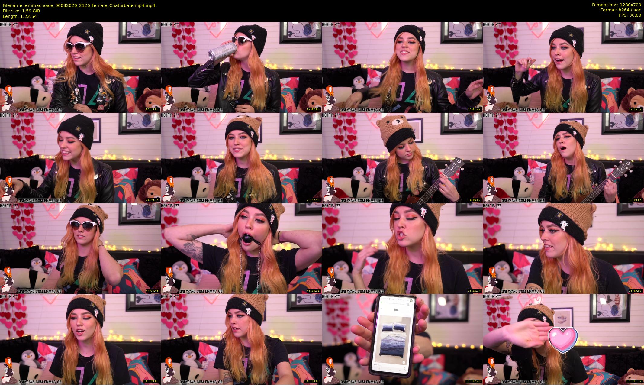 emmachoice — 83 minute Chaturbate female cam show recording, 720p, Mar 6, 2020