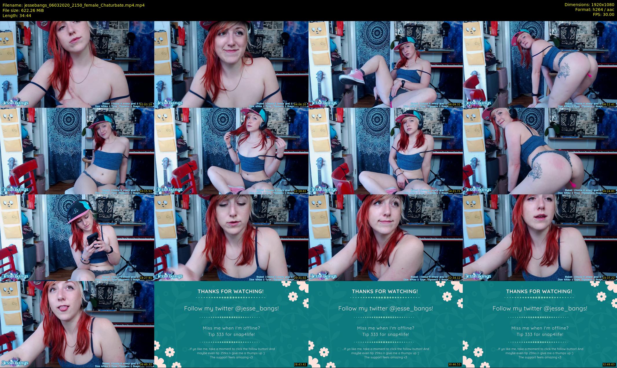 jessebangs — 35 minute Chaturbate female cam show recording, 1080p, Mar 6, 2020