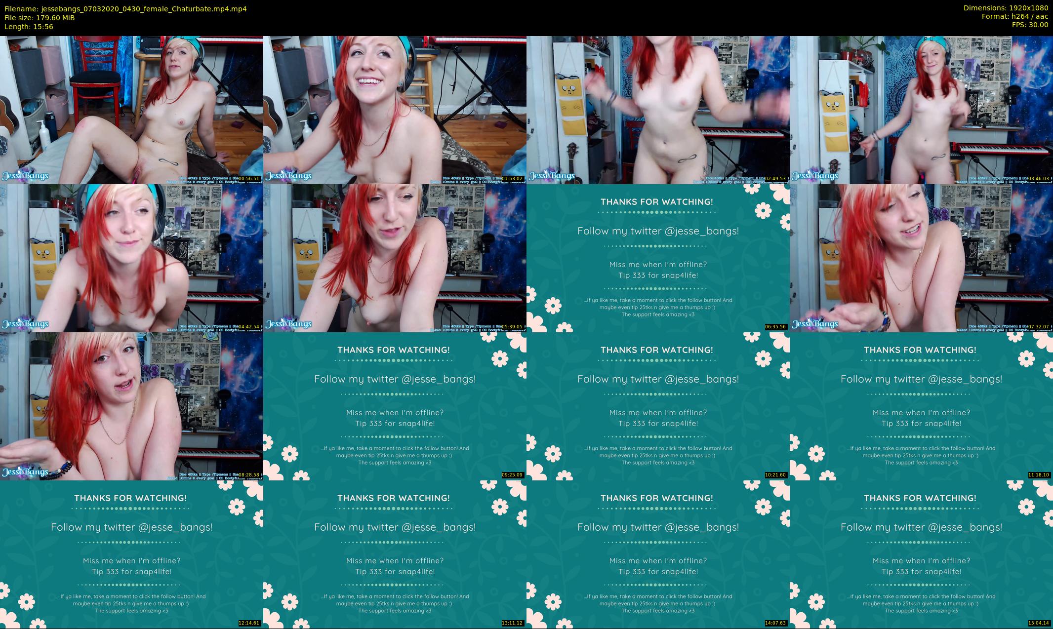 jessebangs — 16 minute Chaturbate female cam show recording, 1080p, Mar 7, 2020