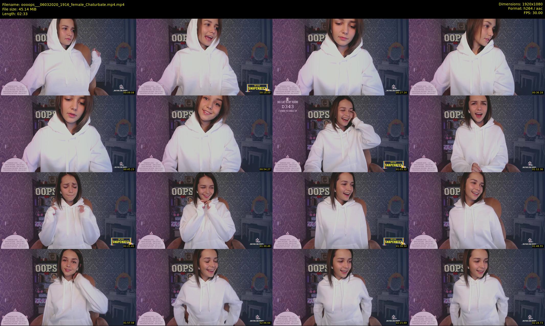 oooops__ — 3 minute Chaturbate female cam show recording, 1080p, Mar 6, 2020