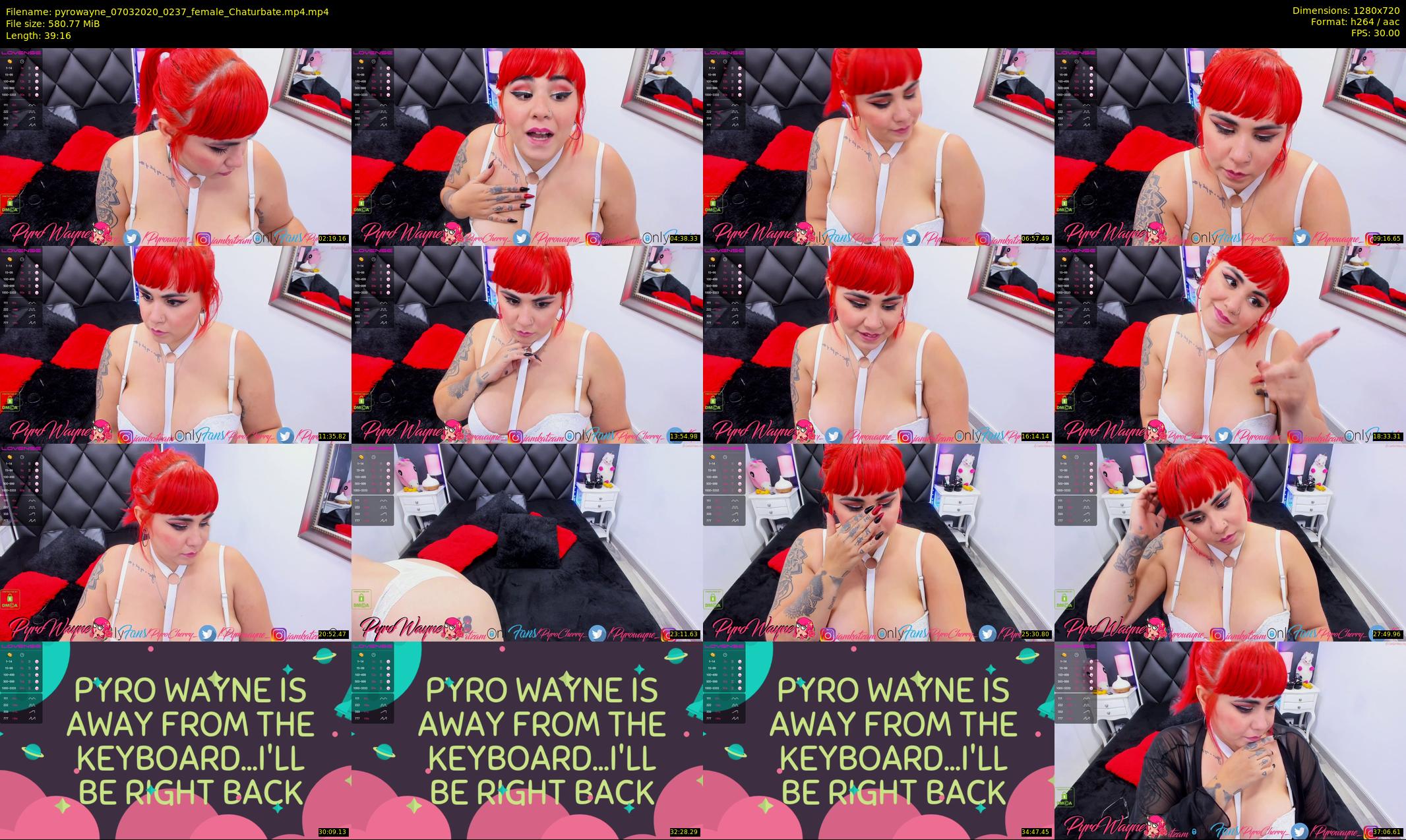 pyrowayne — 40 minute Chaturbate female cam show recording, 720p, Mar 7, 2020