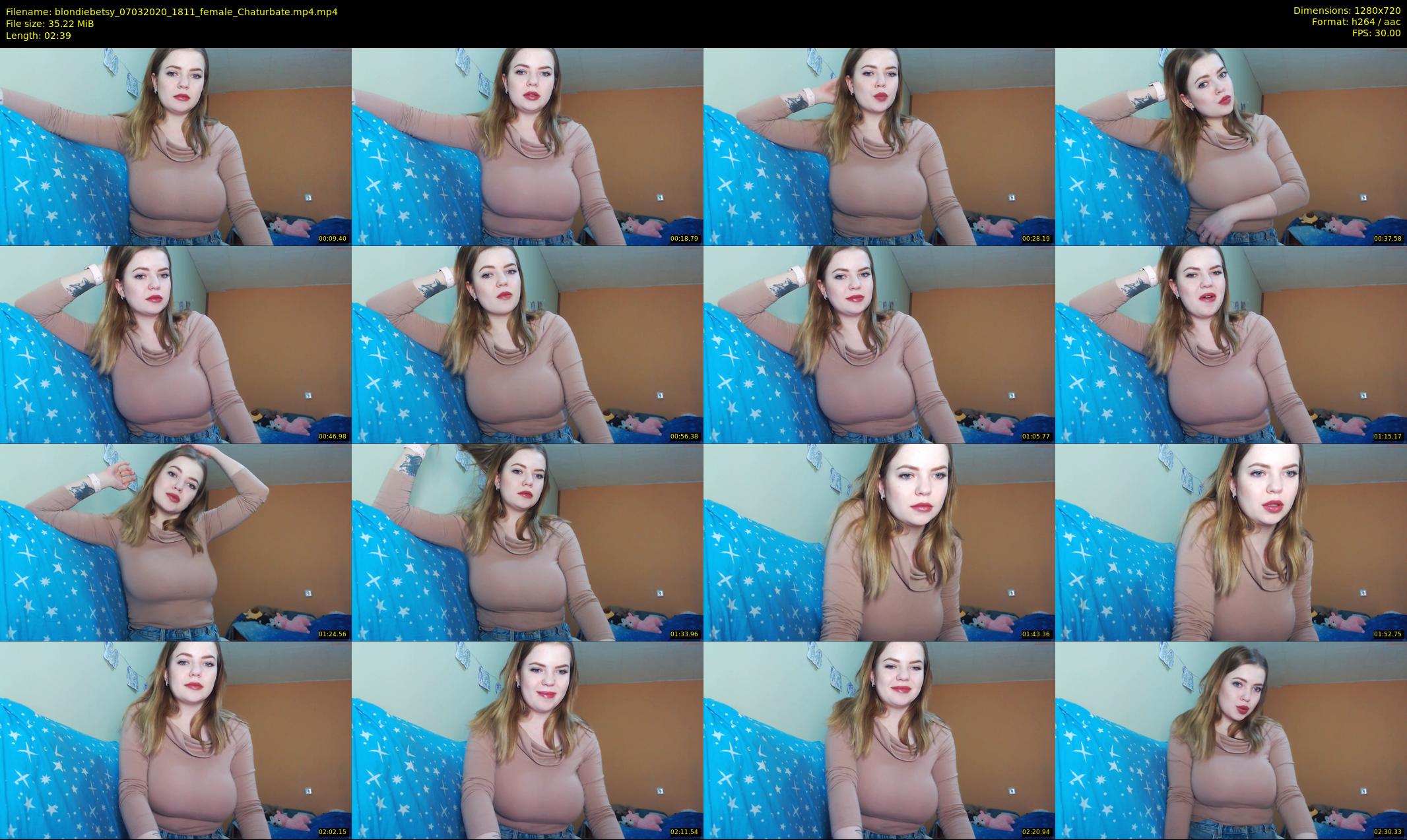 blondiebetsy — 3 minute Chaturbate female cam show recording, 720p, Mar 7, 2020