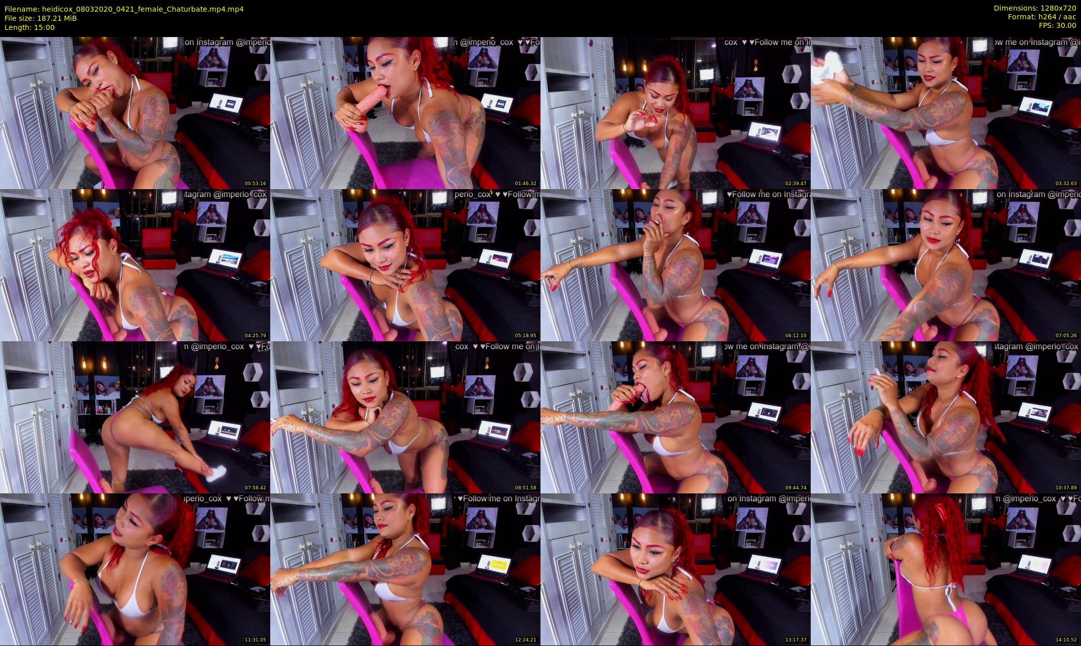 heidicox — 15 minute Chaturbate female cam show recording, 720p, Mar 8, 2020
