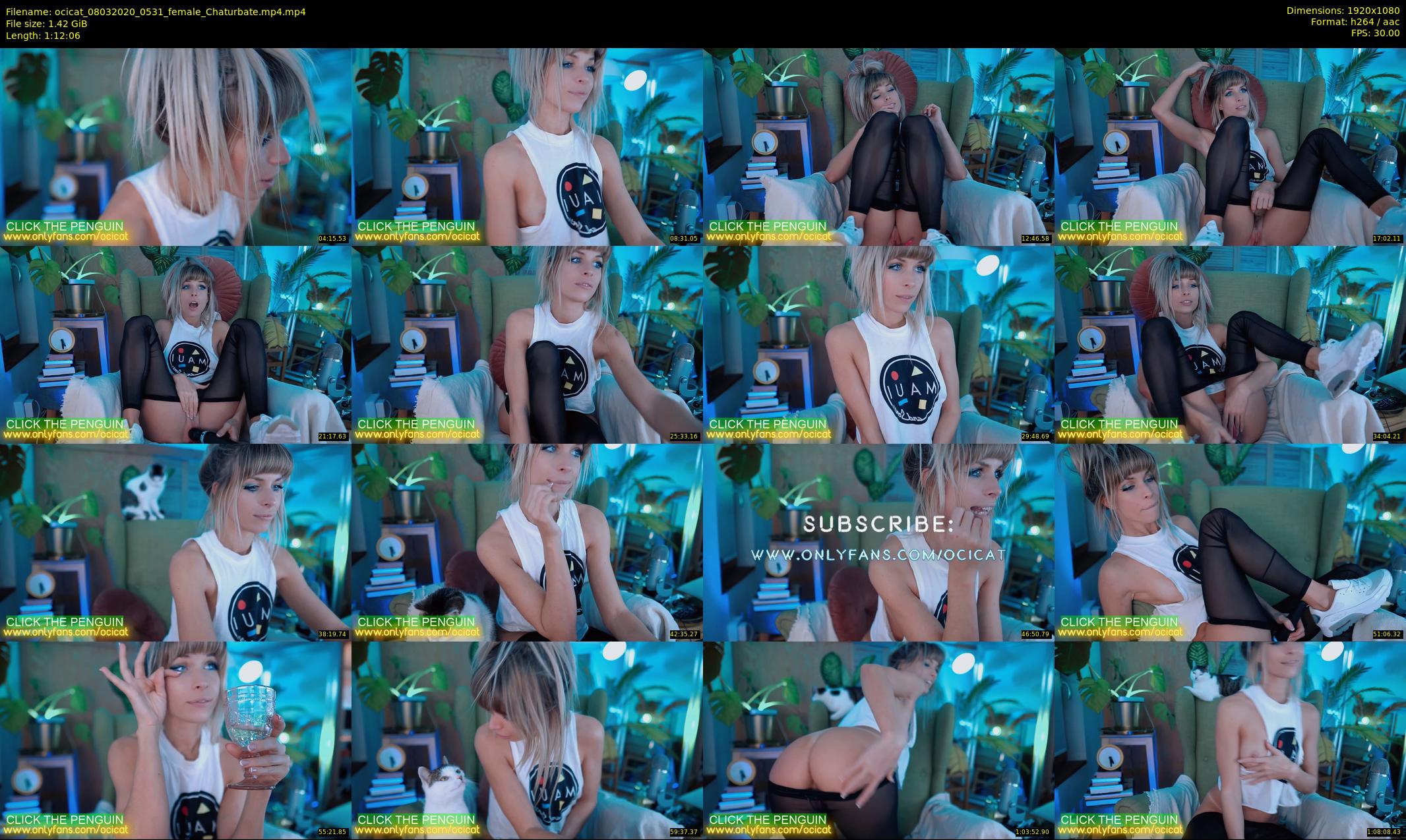 ocicat — 73 minute Chaturbate female cam show recording, 1080p, Mar 8, 2020