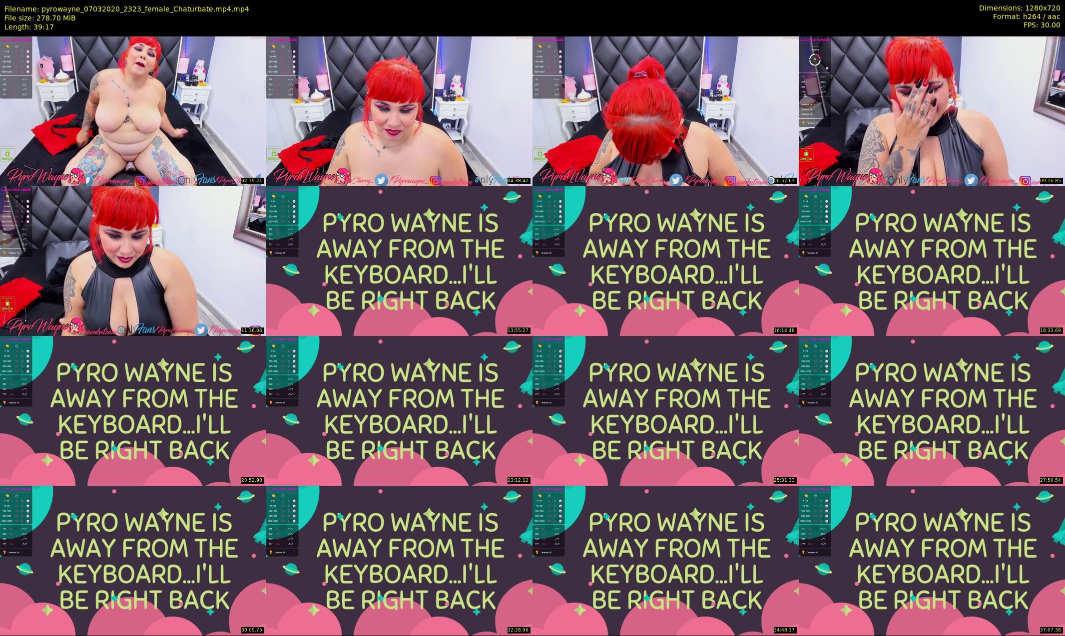 pyrowayne — 40 minute Chaturbate female cam show recording, 720p, Mar 7, 2020