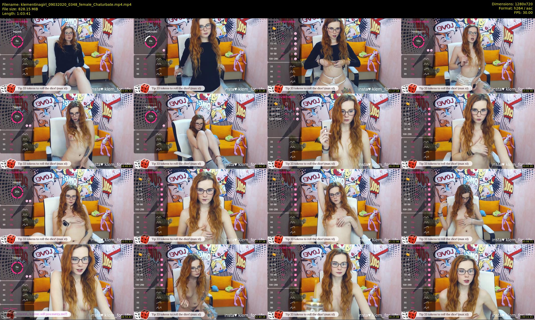klementinagirl — 64 minute Chaturbate female cam show recording, 720p, Mar 9, 2020