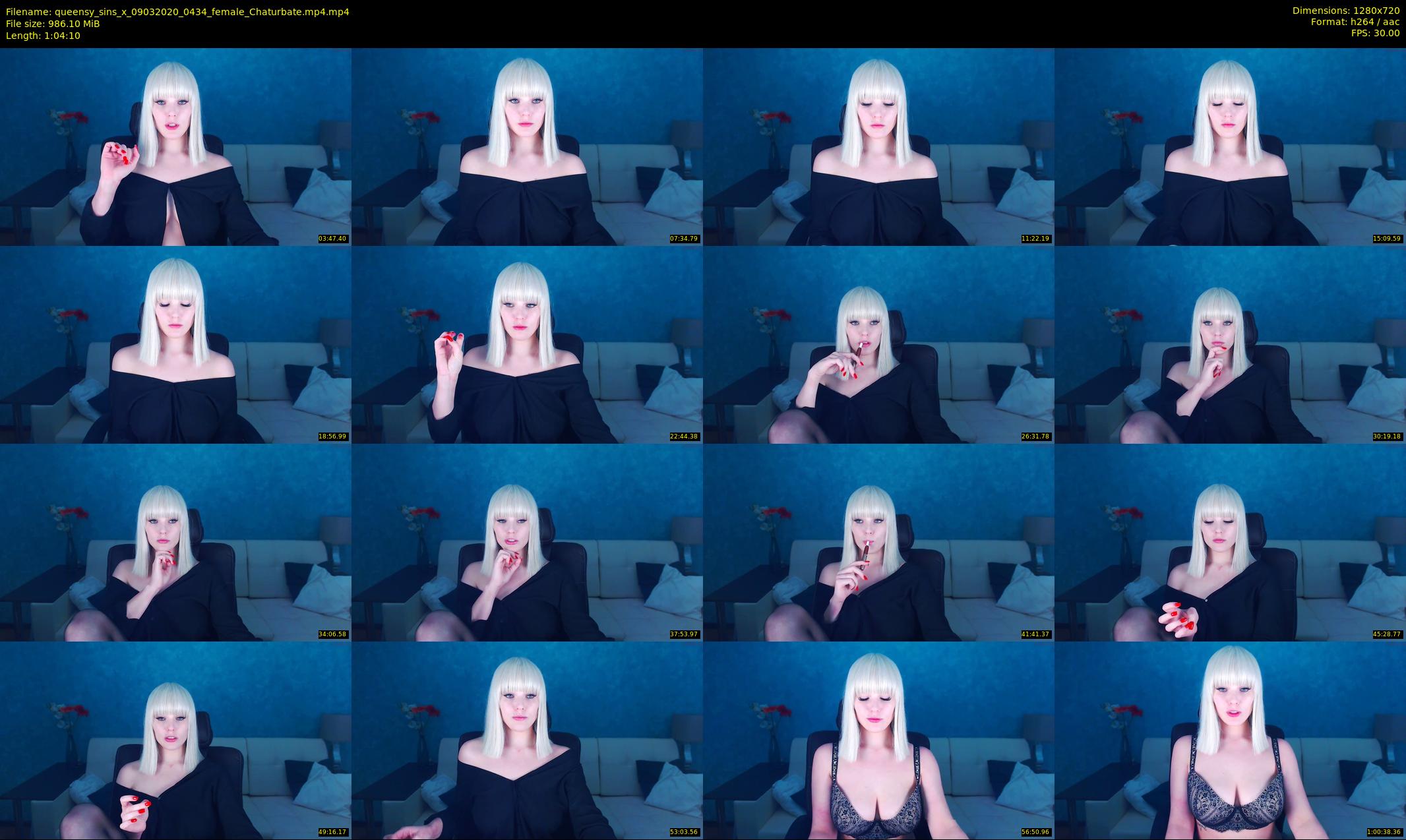 queensy_sins_x — 65 minute Chaturbate female cam show recording, 720p, Mar 9, 2020