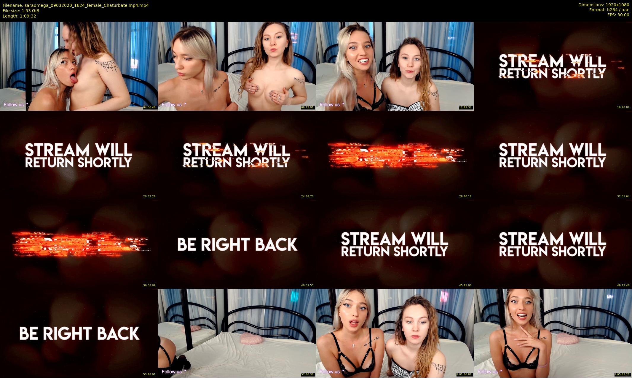 saraomega — 70 minute Chaturbate couple cam show recording, 1080p, Mar 9, 2020