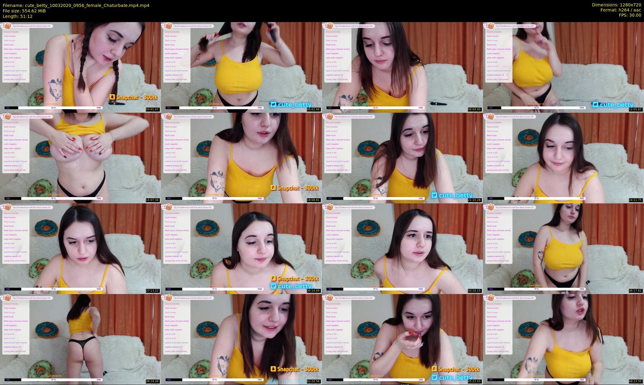 cute_betty — 52 minute Chaturbate female cam show recording, 720p, Mar 10, 2020