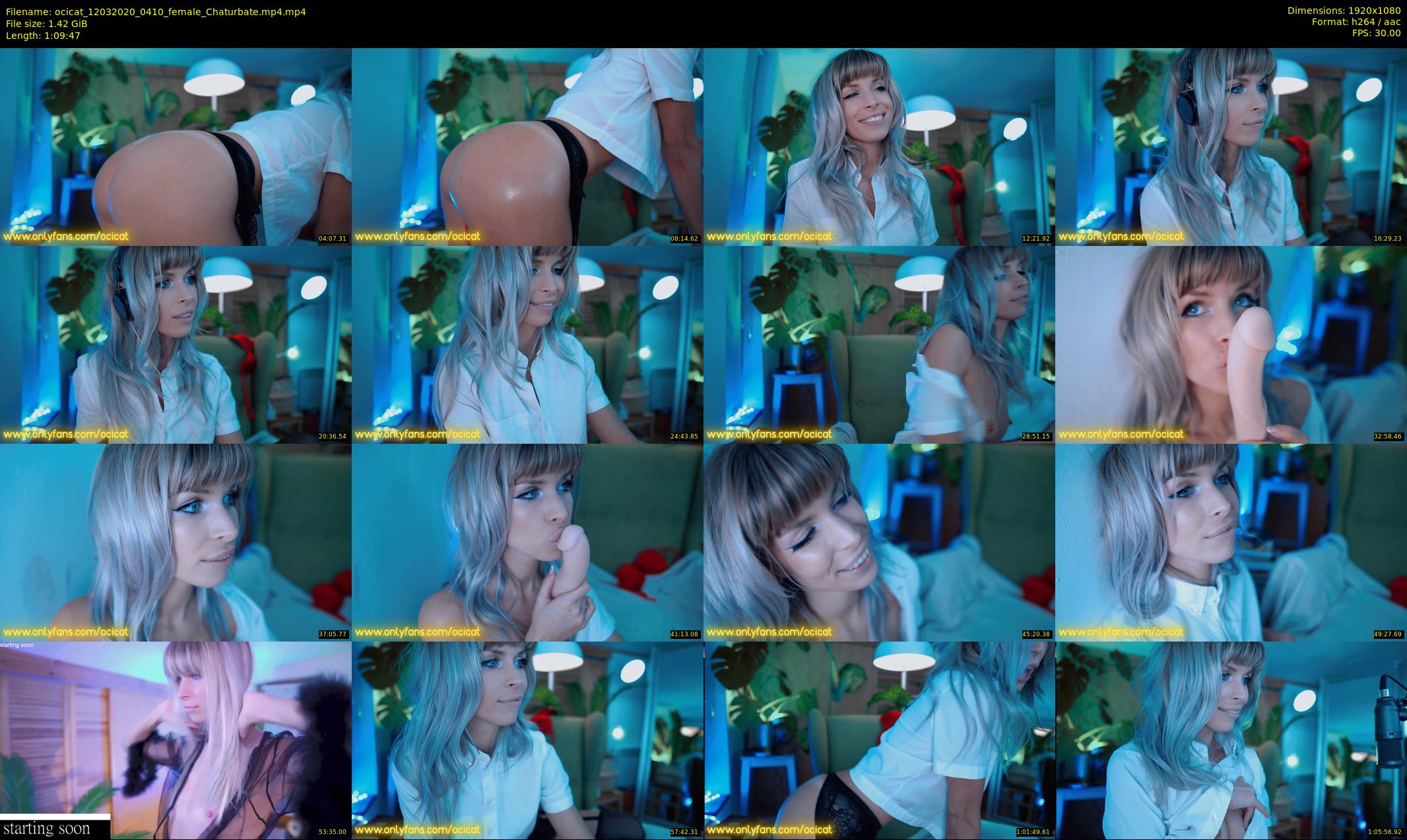 ocicat — 70 minute Chaturbate female cam show recording, 1080p, Mar 12, 2020