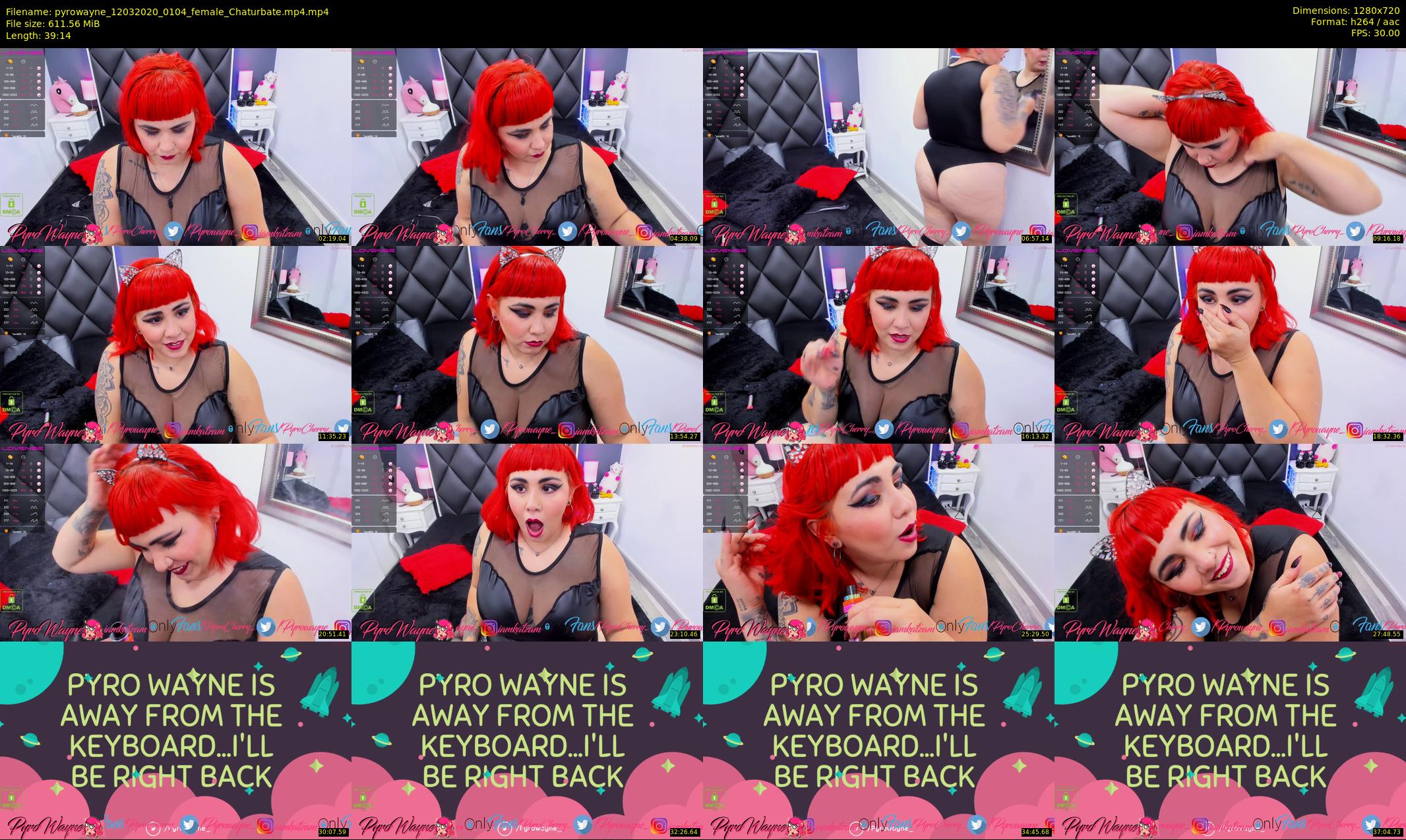 pyrowayne — 40 minute Chaturbate female cam show recording, 720p, Mar 12, 2020
