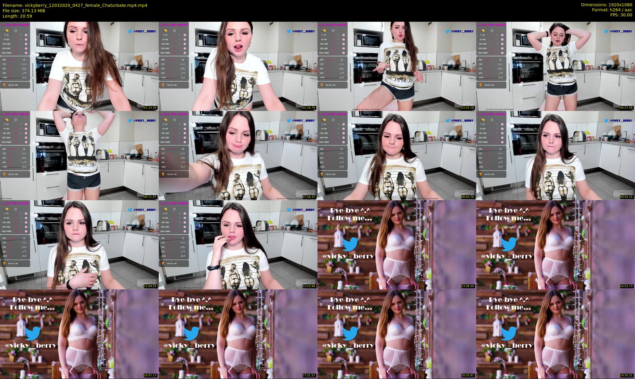 vickyberry — 21 minute Chaturbate female cam show recording, 1080p, Mar 12, 2020
