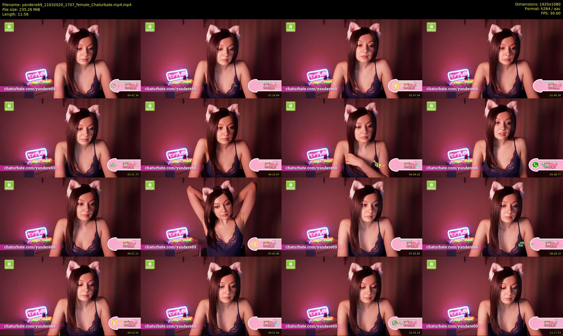 yandere69 — 12 minute Chaturbate female cam show recording, 1080p, Mar 11, 2020