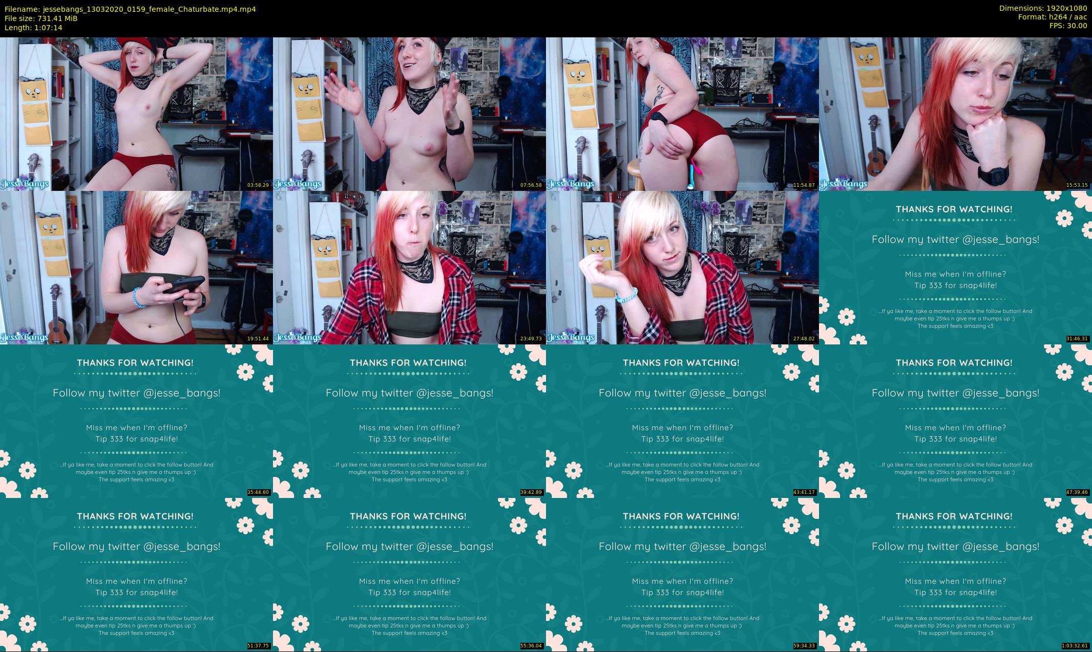 jessebangs — 68 minute Chaturbate female cam show recording, 1080p, Mar 13, 2020