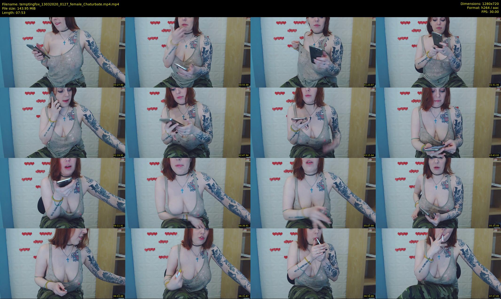 temptingfox — 8 minute Chaturbate female cam show recording, 720p, Mar 13, 2020