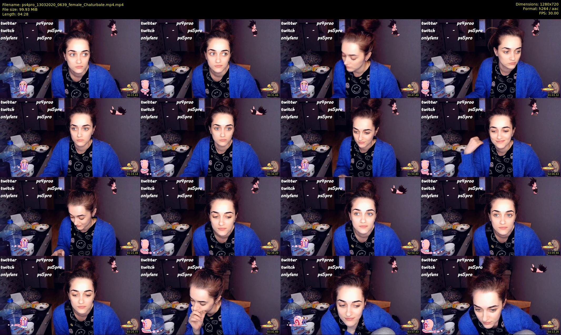 ps4pro — 5 minute Chaturbate female cam show recording, 720p, Mar 13, 2020
