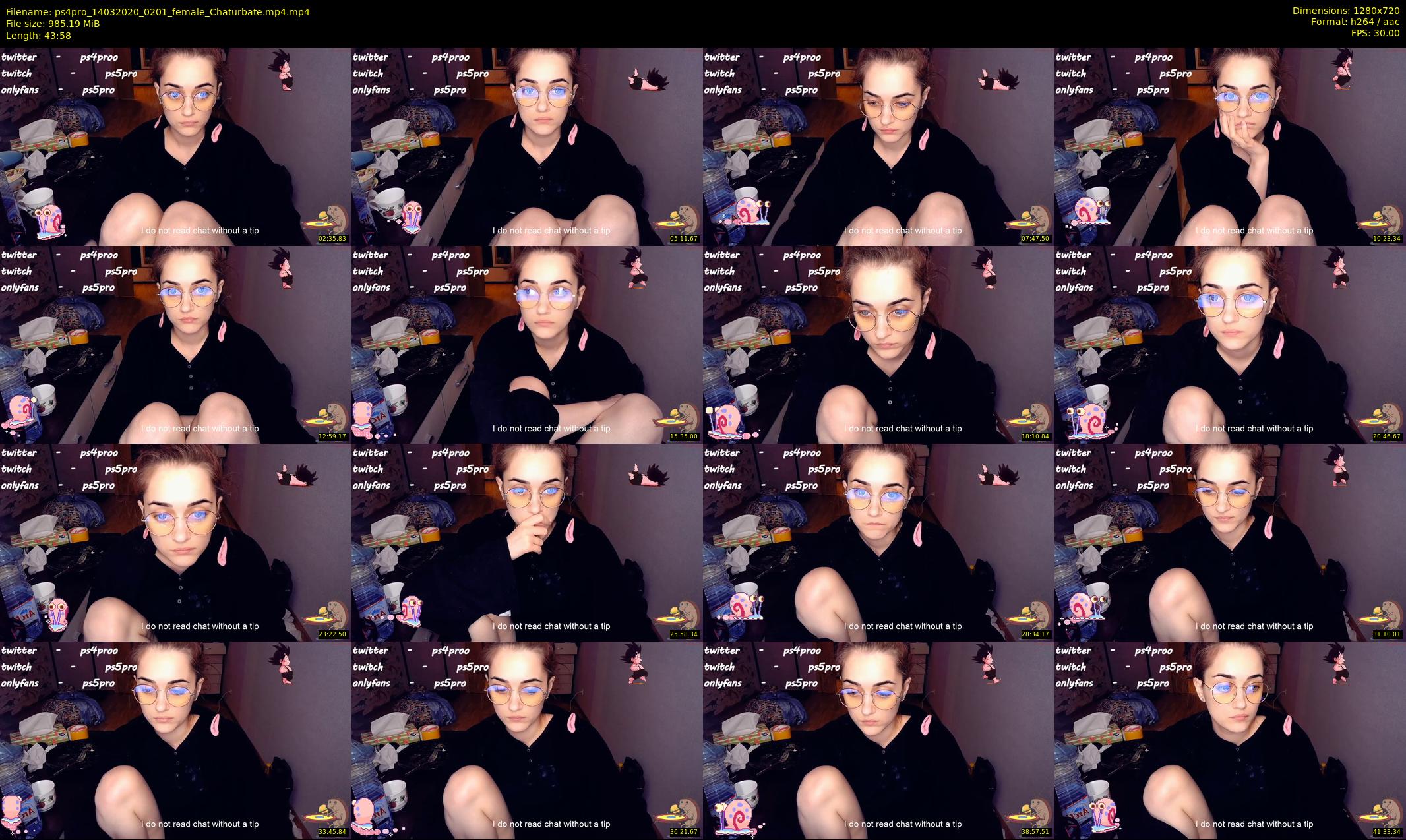 ps4pro — 44 minute Chaturbate female cam show recording, 720p, Mar 14, 2020