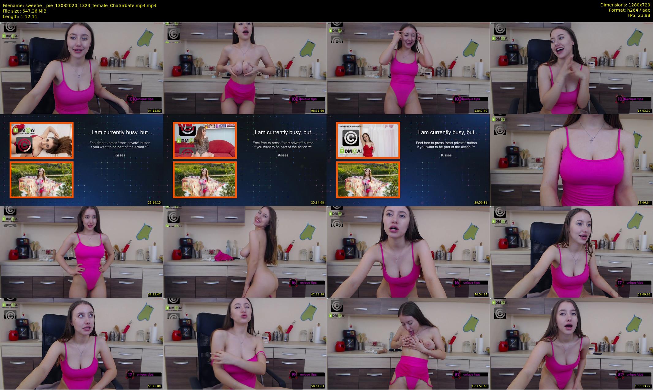 sweetie__pie — 73 minute Chaturbate female cam show recording, 720p, Mar 13, 2020