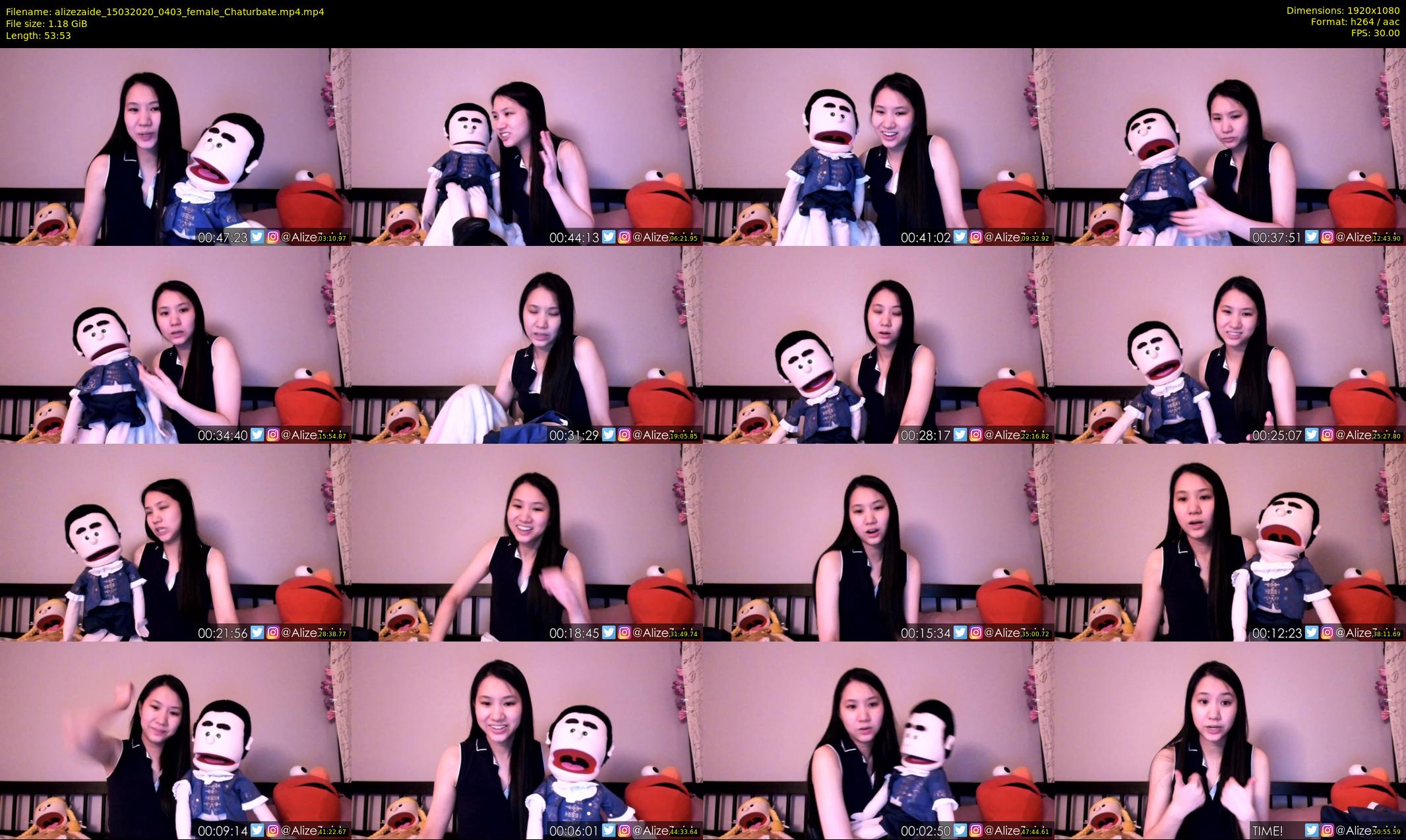 alizezaide — 54 minute Chaturbate female cam show recording, 1080p, Mar 15, 2020