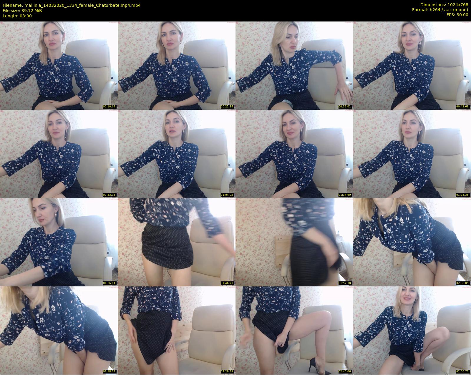 mallinia — 3 minute Chaturbate female cam show recording, 720p, Mar 14, 2020
