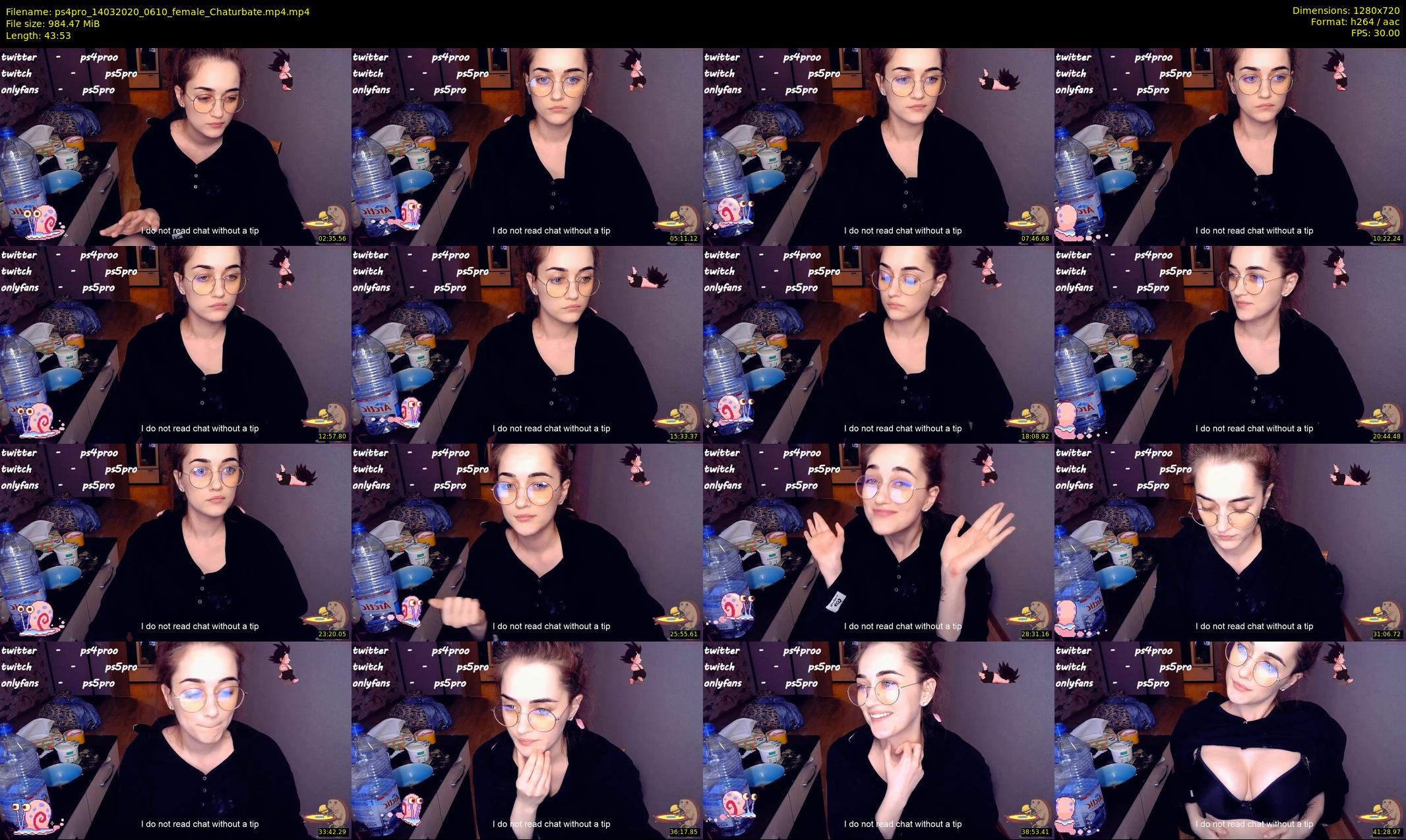 ps4pro — 44 minute Chaturbate female cam show recording, 720p, Mar 14, 2020