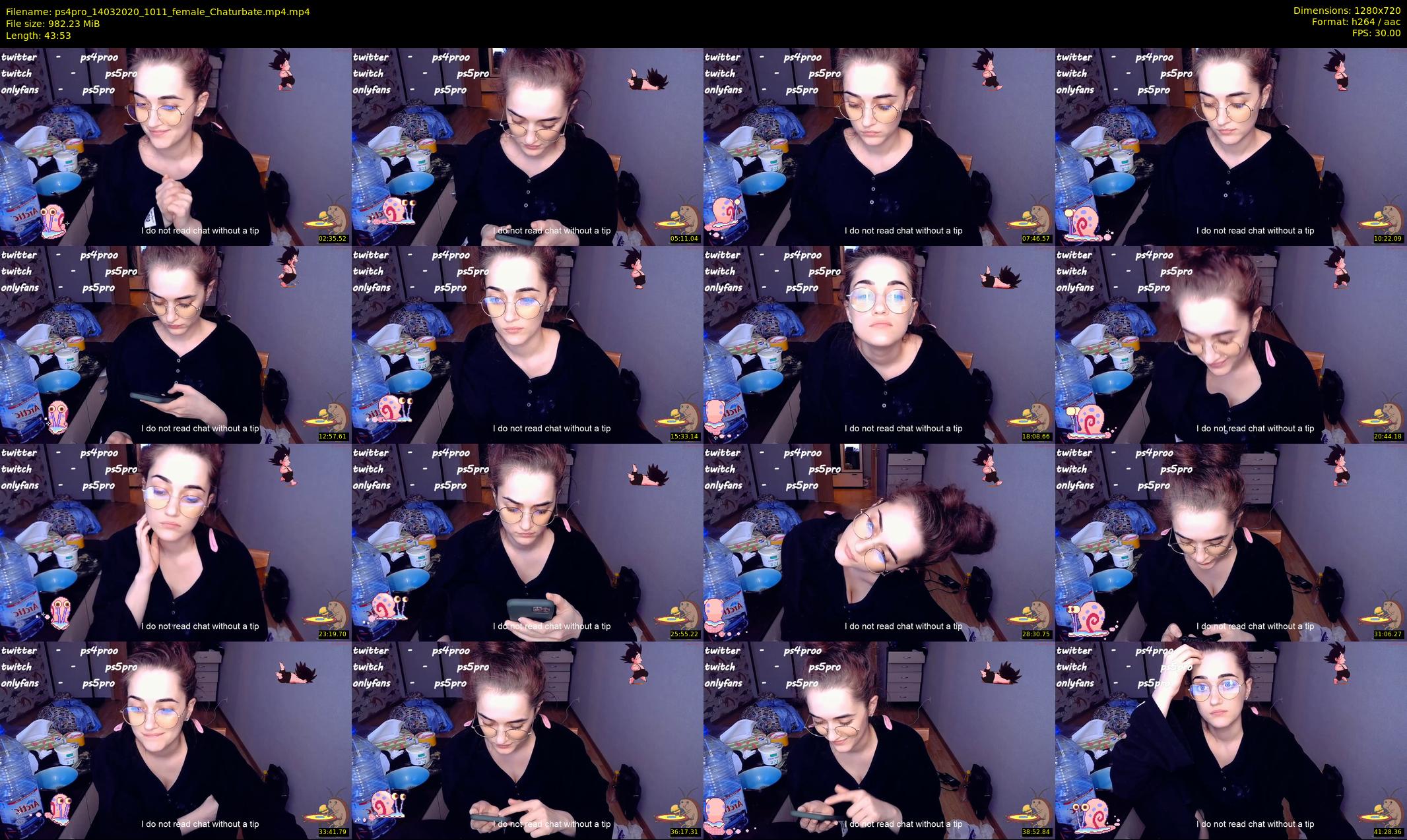ps4pro — 44 minute Chaturbate female cam show recording, 720p, Mar 14, 2020