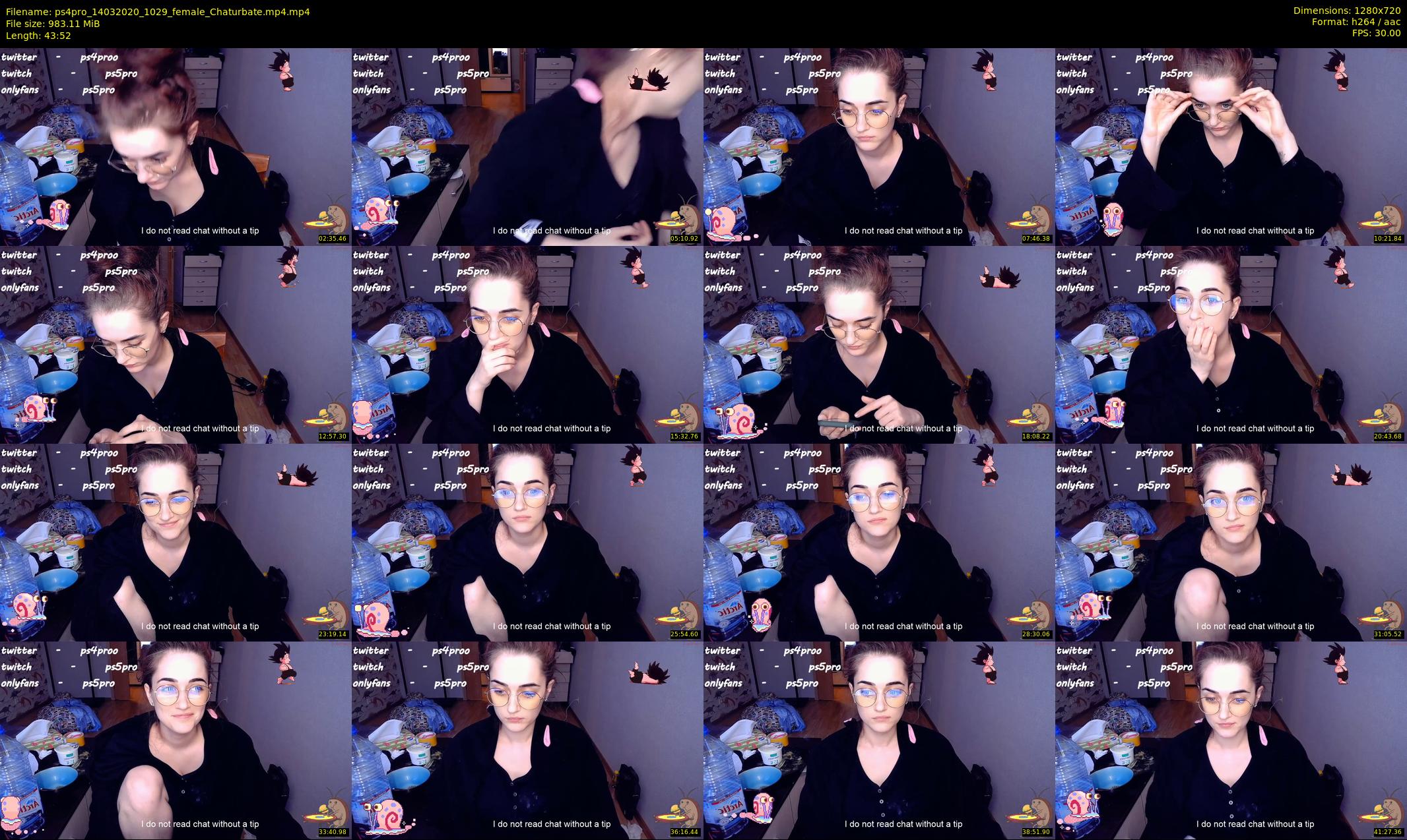 ps4pro — 44 minute Chaturbate female cam show recording, 720p, Mar 14, 2020