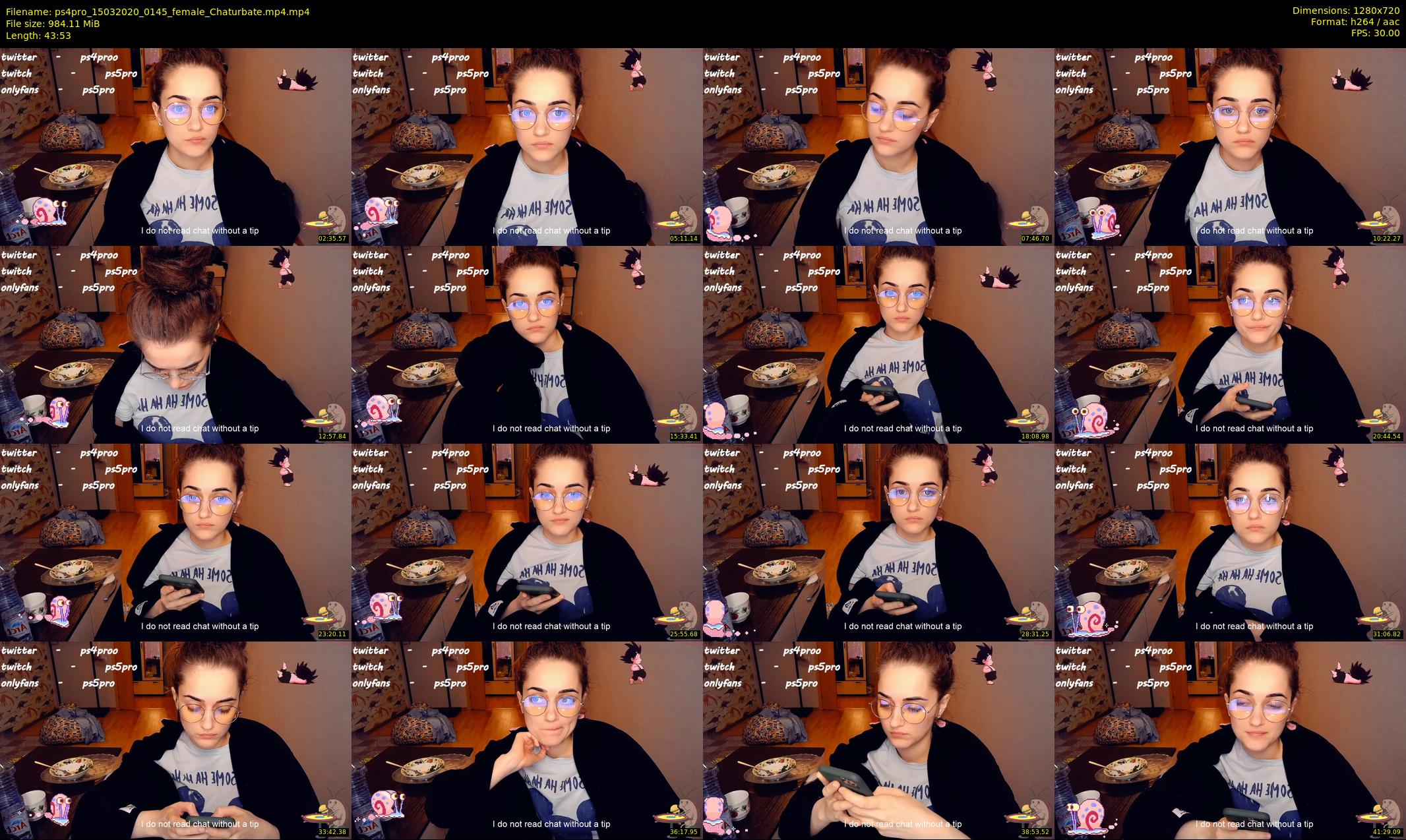 ps4pro — 44 minute Chaturbate female cam show recording, 720p, Mar 15, 2020