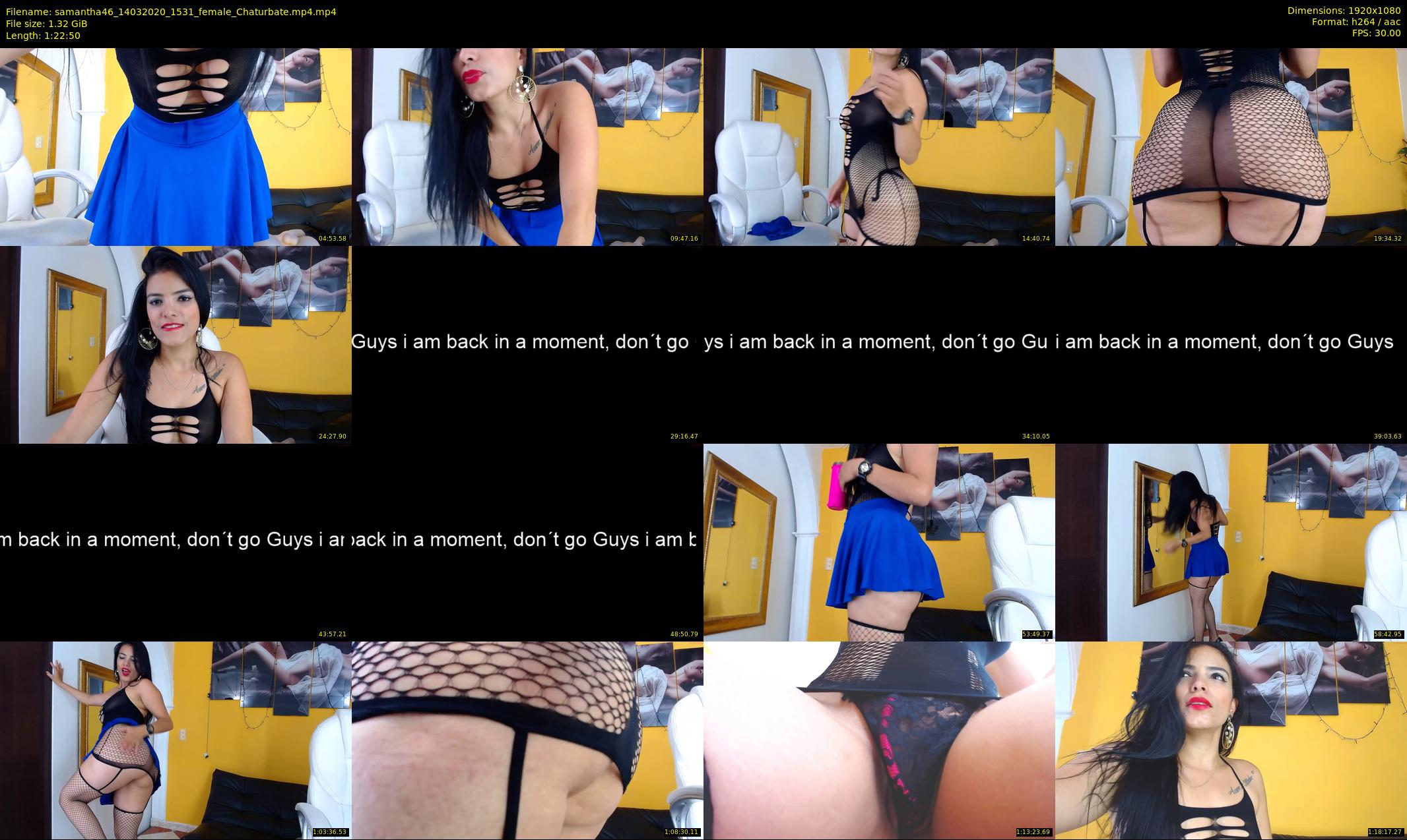 samantha46 — 83 minute Chaturbate female cam show recording, 1080p, Mar 14, 2020