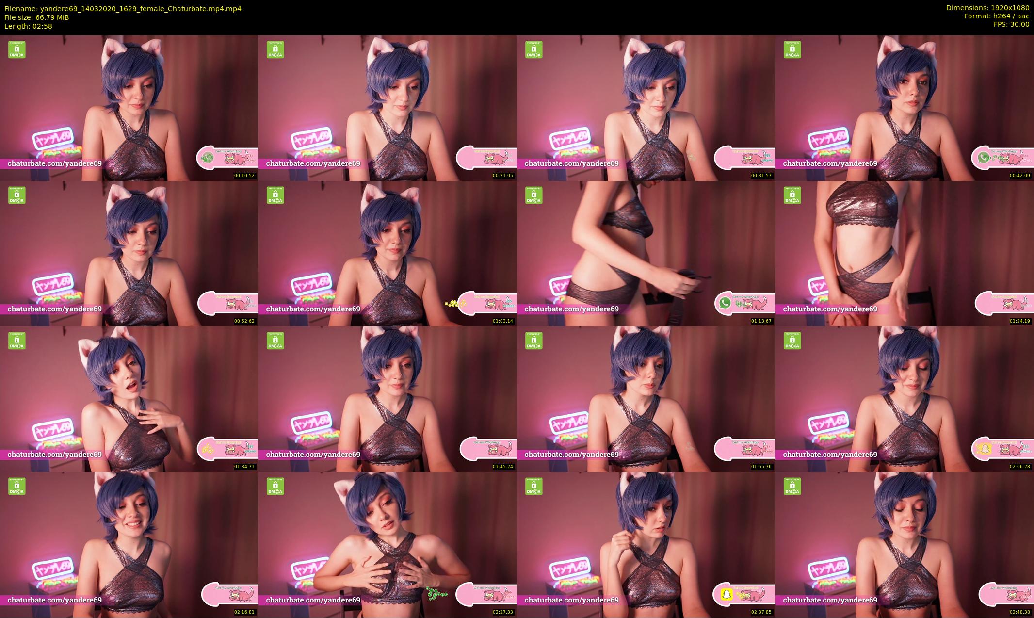 yandere69 — 3 minute Chaturbate female cam show recording, 1080p, Mar 14, 2020