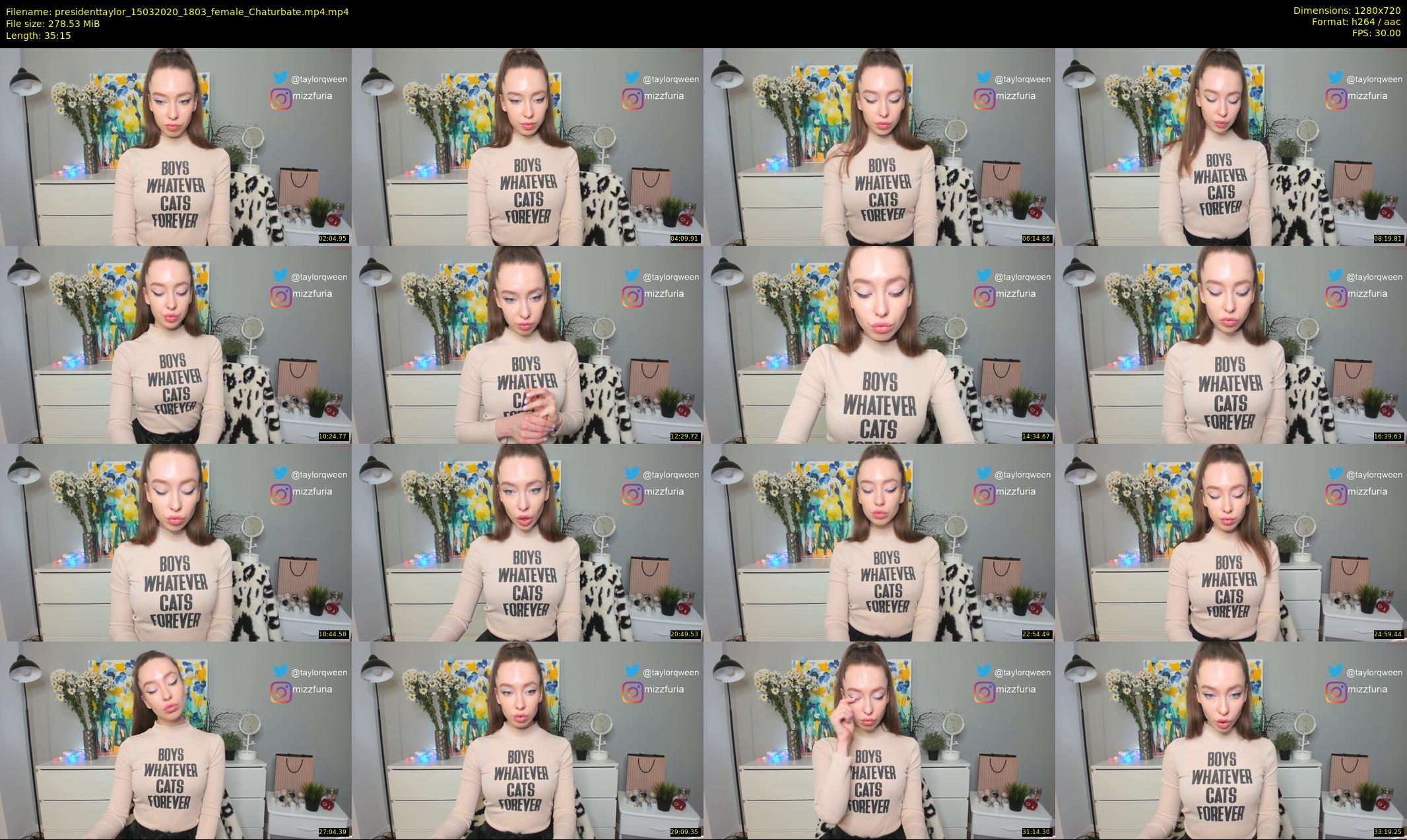 presidenttaylor — 36 minute Chaturbate female cam show recording, 720p, Mar 15, 2020