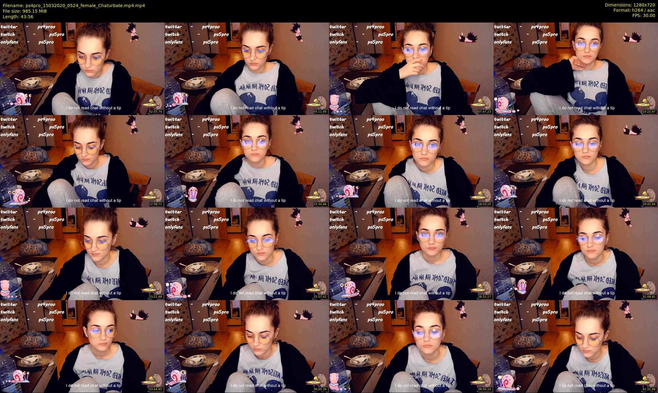 ps4pro — 44 minute Chaturbate female cam show recording, 720p, Mar 15, 2020