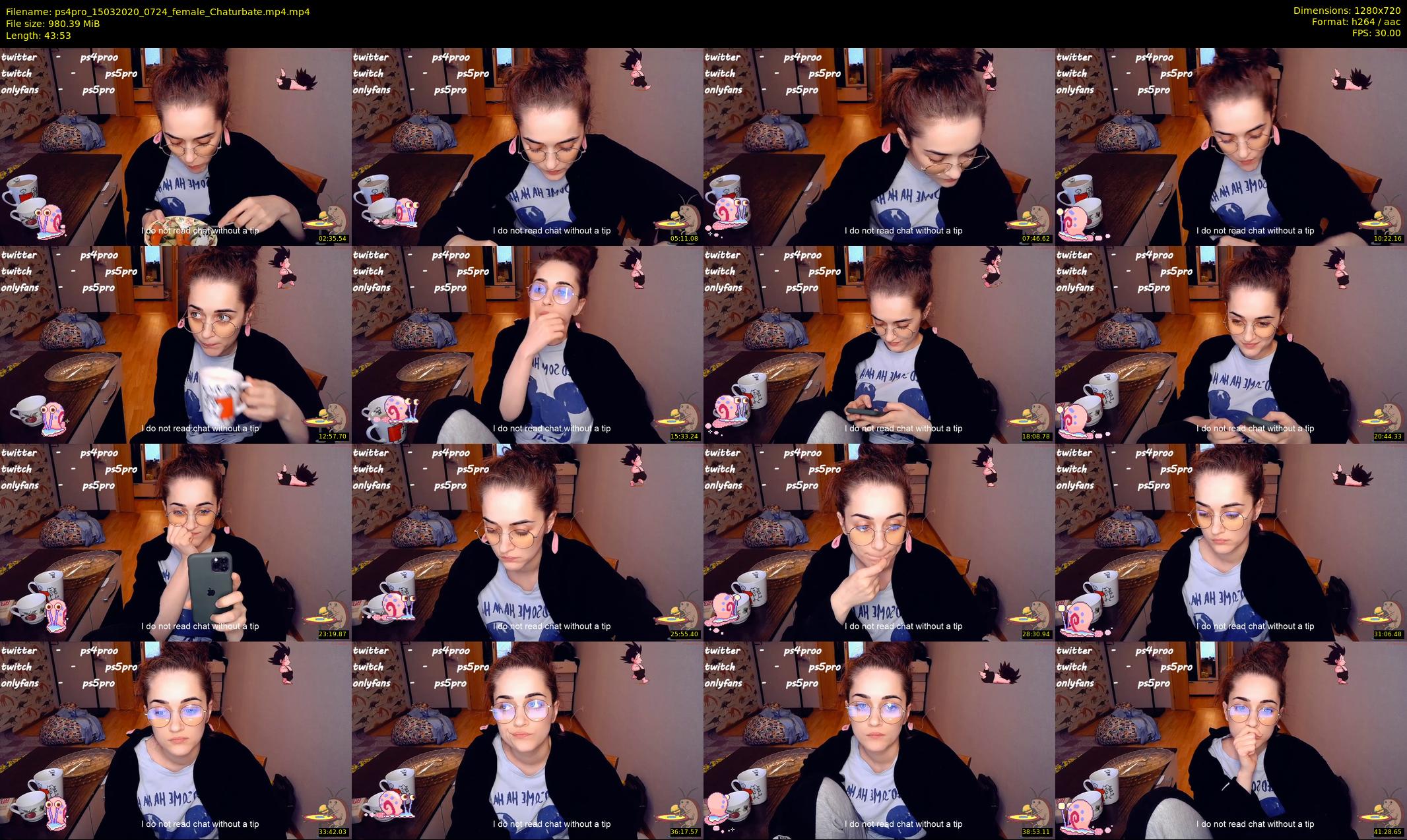 ps4pro — 44 minute Chaturbate female cam show recording, 720p, Mar 15, 2020