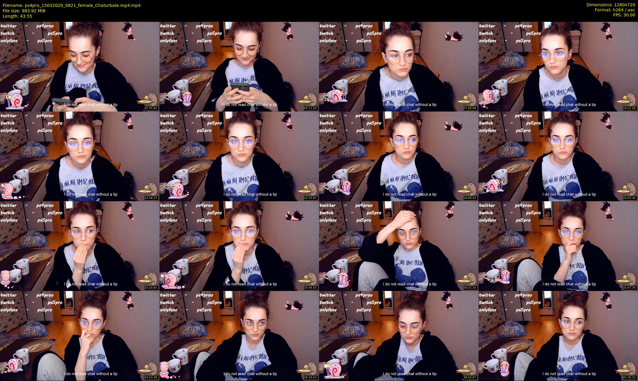 ps4pro — 44 minute Chaturbate female cam show recording, 720p, Mar 15, 2020