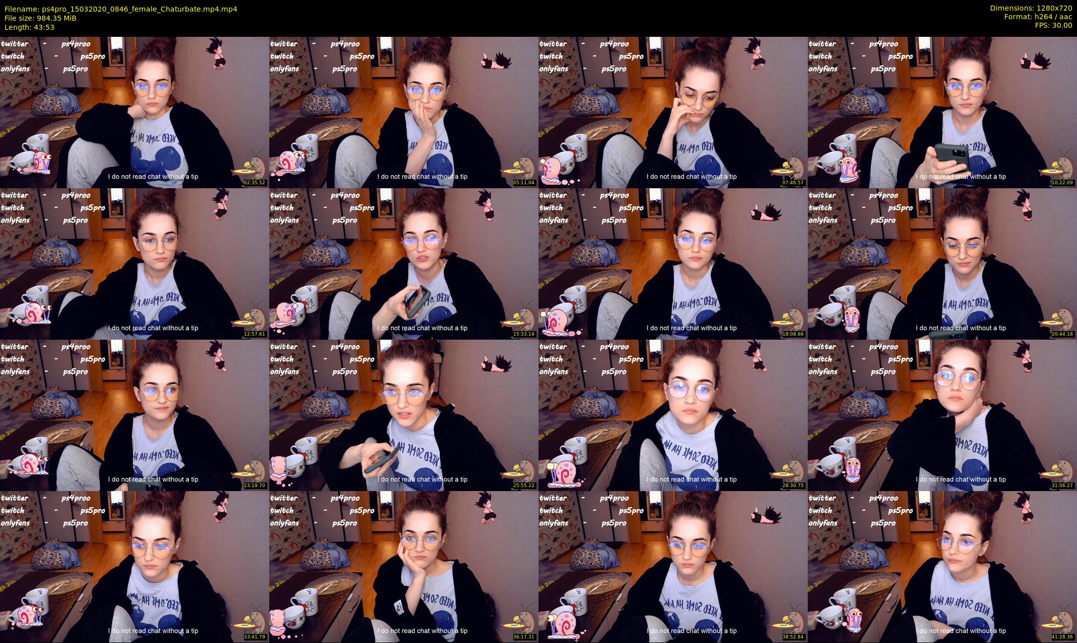 ps4pro — 44 minute Chaturbate female cam show recording, 720p, Mar 15, 2020