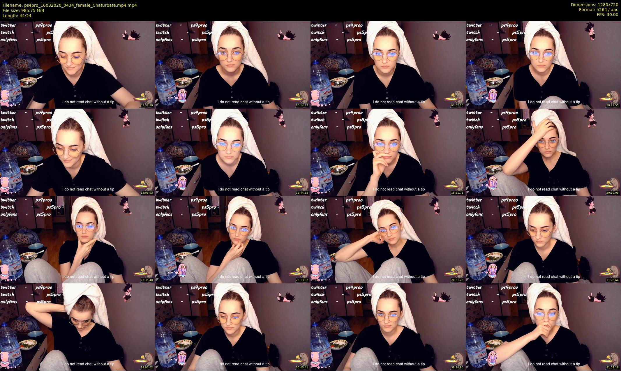 ps4pro — 45 minute Chaturbate female cam show recording, 720p, Mar 16, 2020