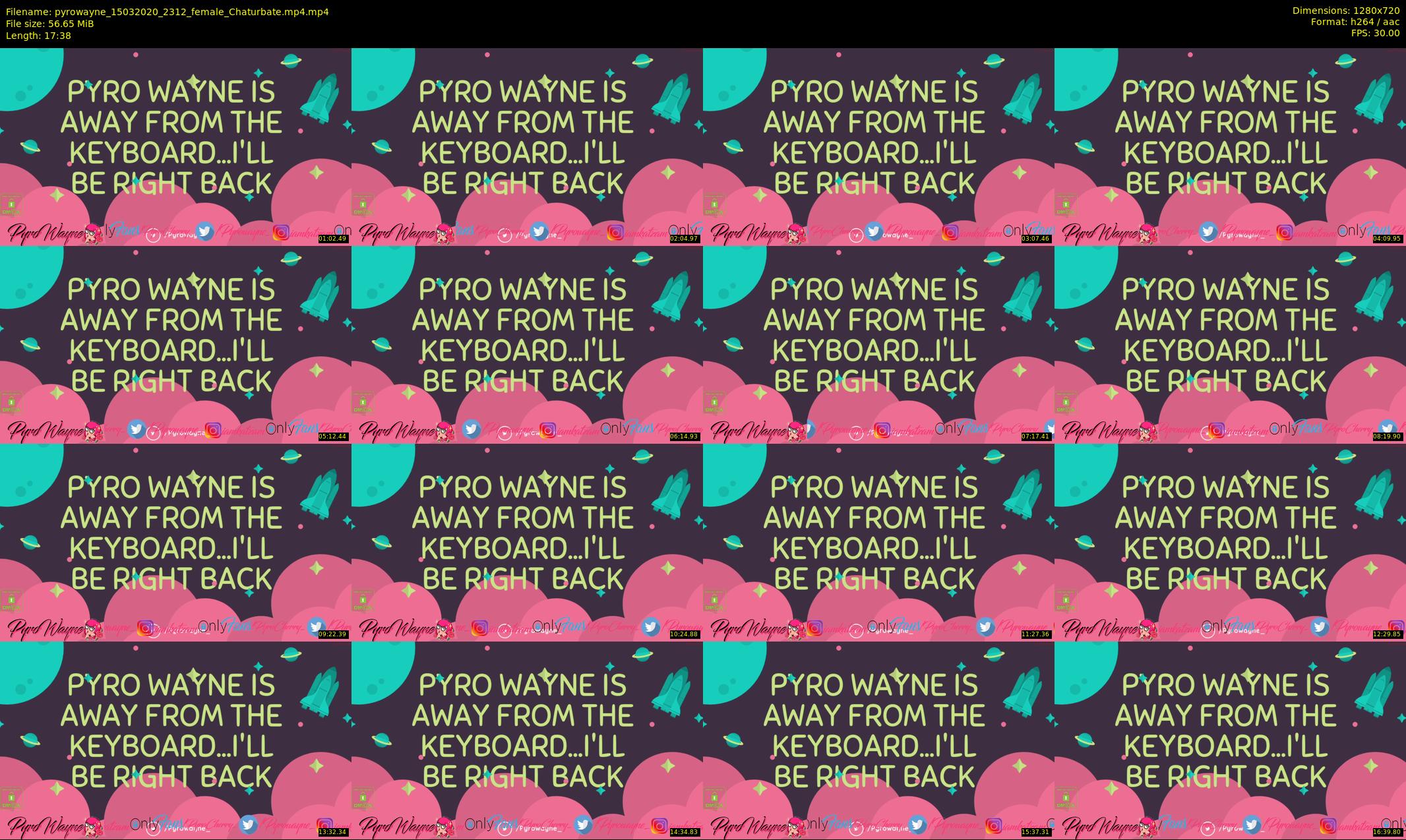 pyrowayne — 18 minute Chaturbate female cam show recording, 720p, Mar 15, 2020