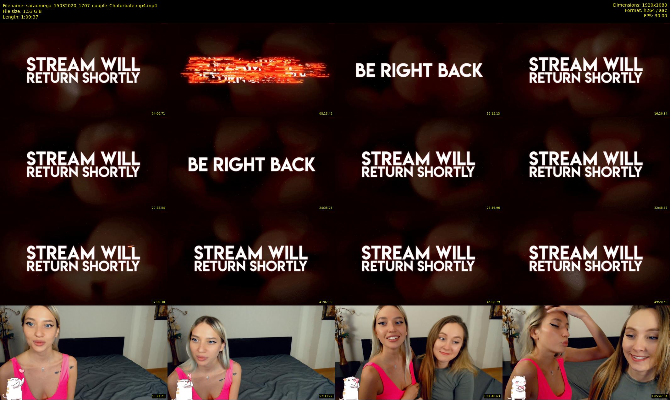 saraomega — 70 minute Chaturbate couple cam show recording, 1080p, Mar 15, 2020