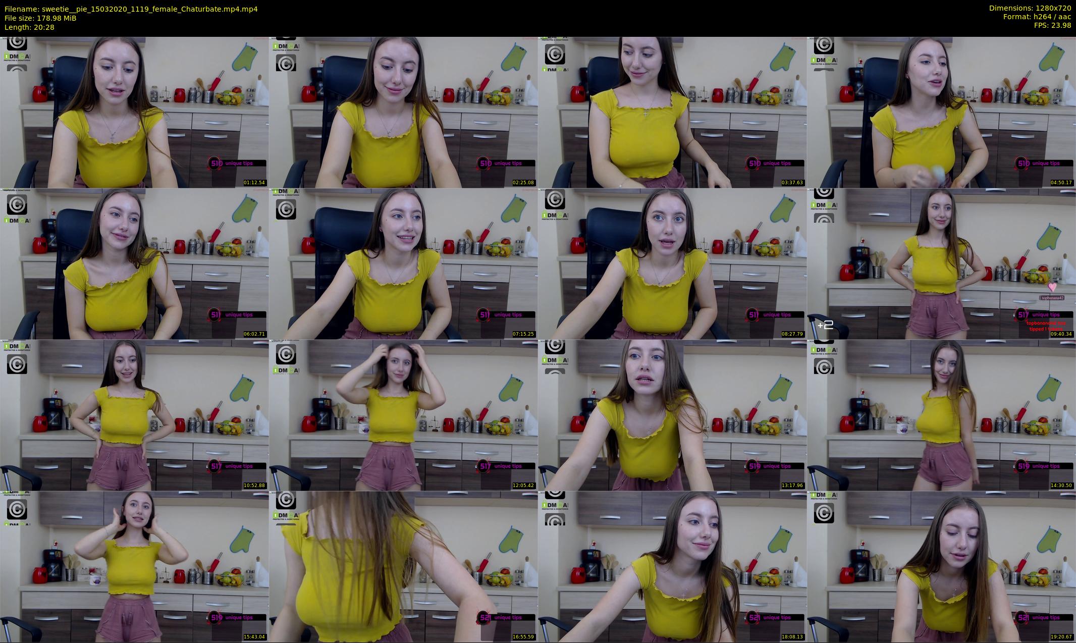 sweetie__pie — 21 minute Chaturbate female cam show recording, 720p, Mar 15, 2020