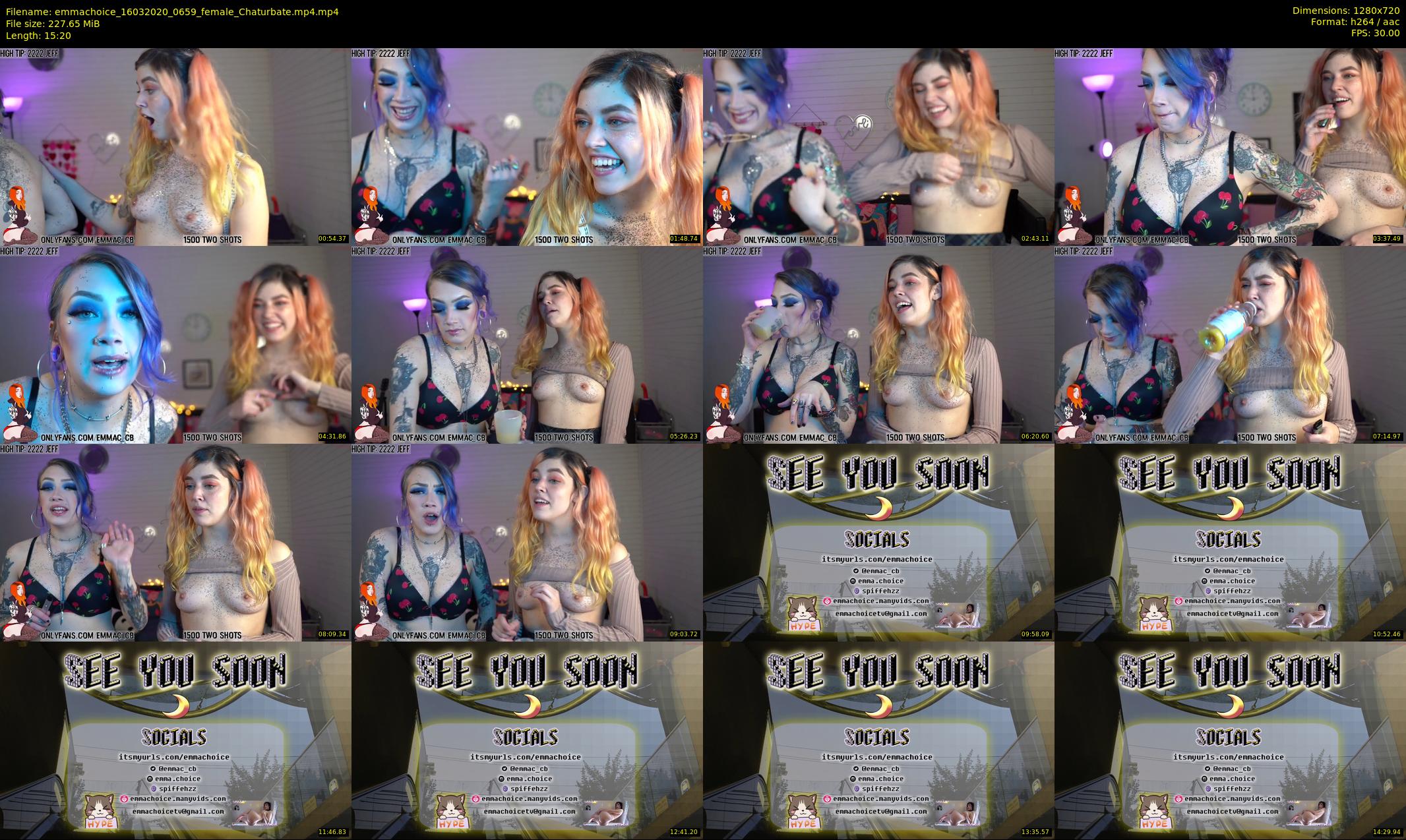 emmachoice — 16 minute Chaturbate female cam show recording, 720p, Mar 16, 2020