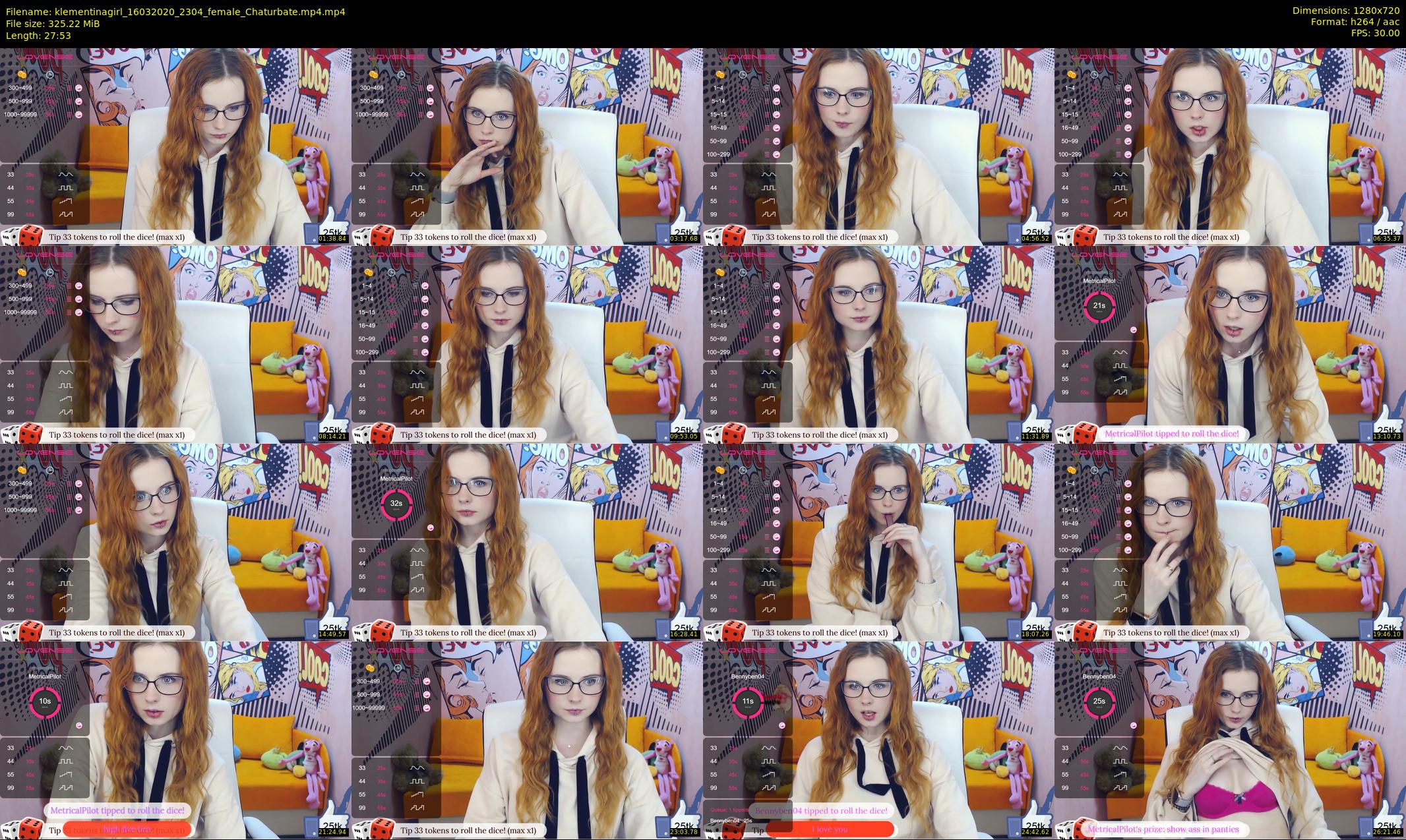 klementinagirl — 28 minute Chaturbate female cam show recording, 720p, Mar 16, 2020