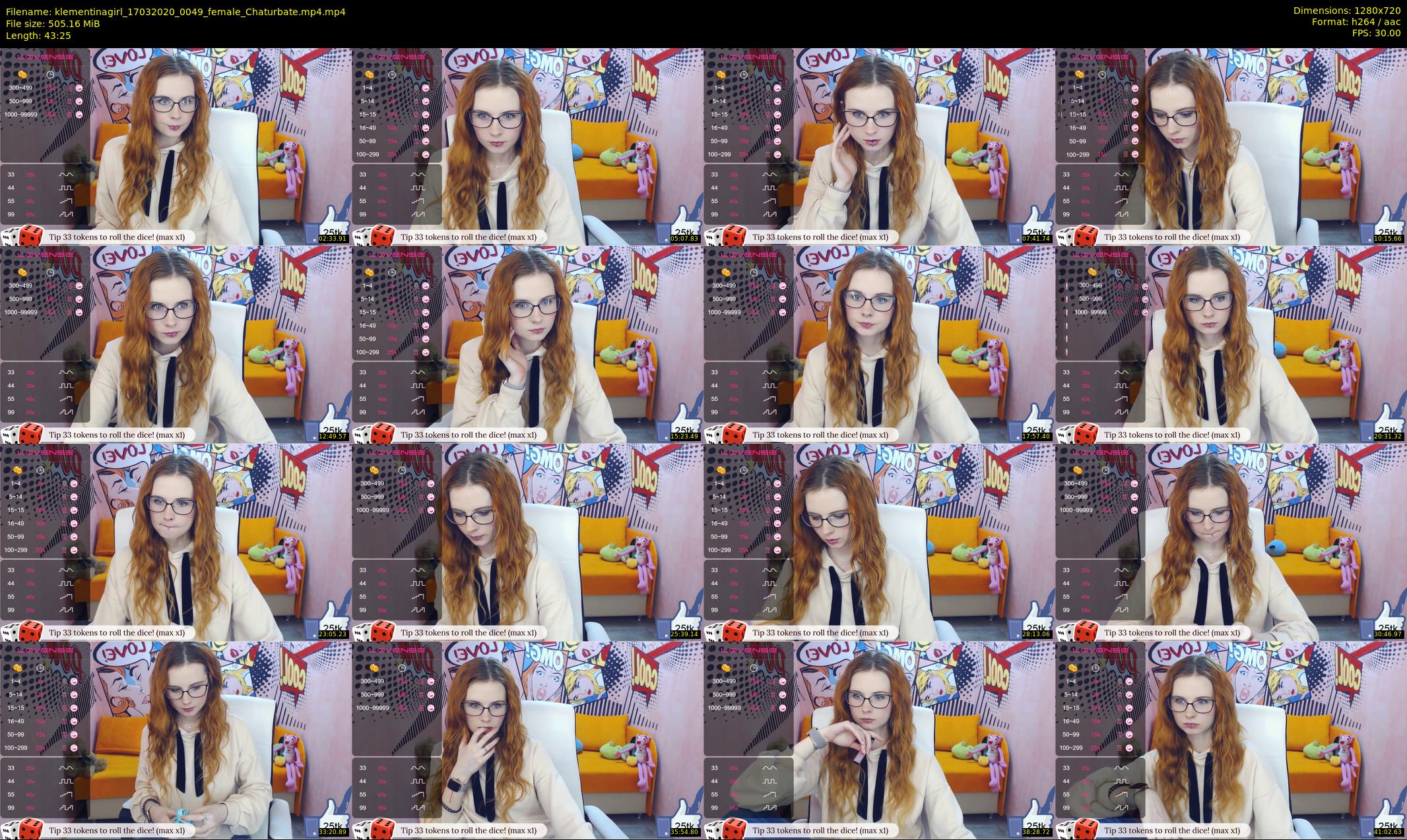 klementinagirl — 44 minute Chaturbate female cam show recording, 720p, Mar 17, 2020