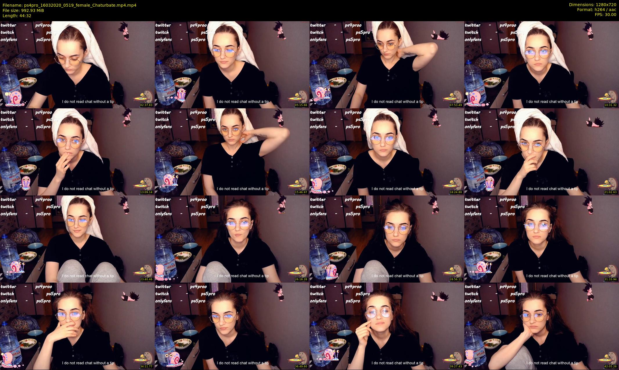 ps4pro — 45 minute Chaturbate female cam show recording, 720p, Mar 16, 2020