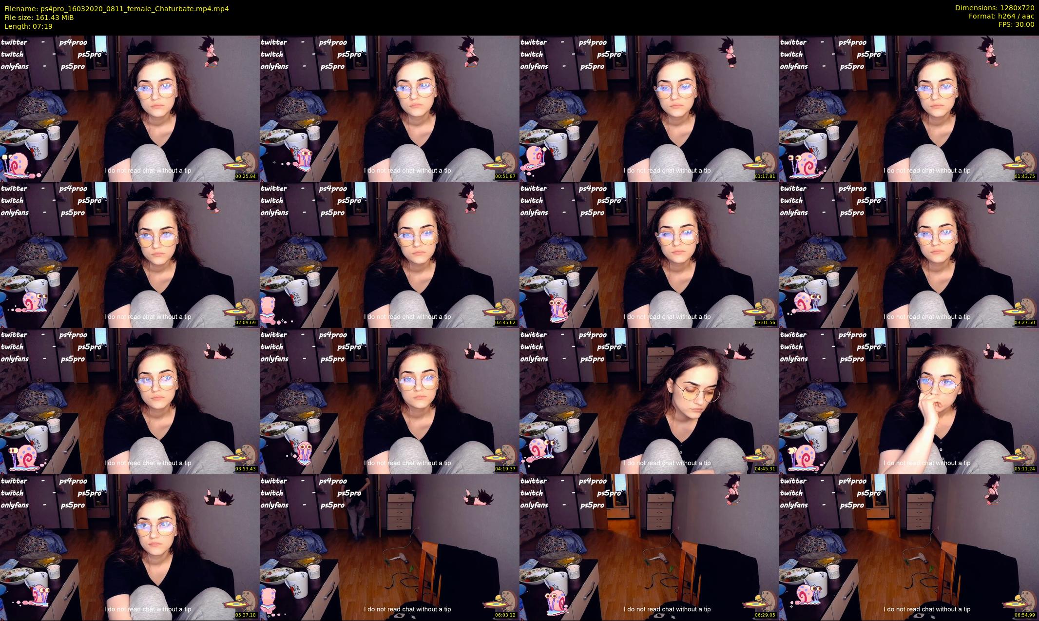 ps4pro — 8 minute Chaturbate female cam show recording, 720p, Mar 16, 2020