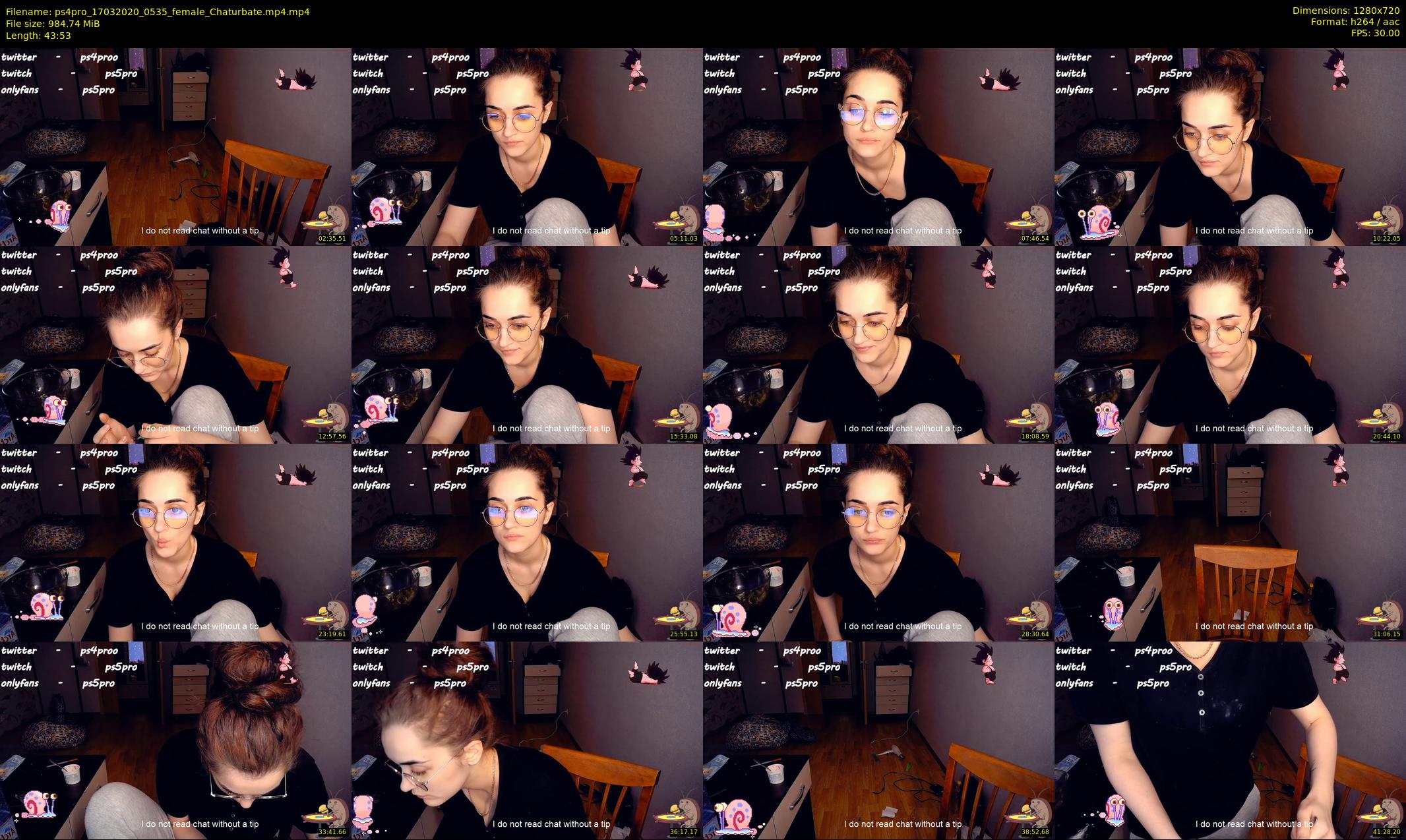 ps4pro — 44 minute Chaturbate female cam show recording, 720p, Mar 17, 2020