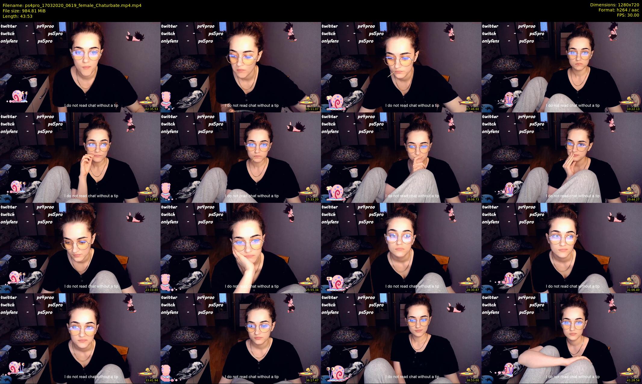 ps4pro — 44 minute Chaturbate female cam show recording, 720p, Mar 17, 2020