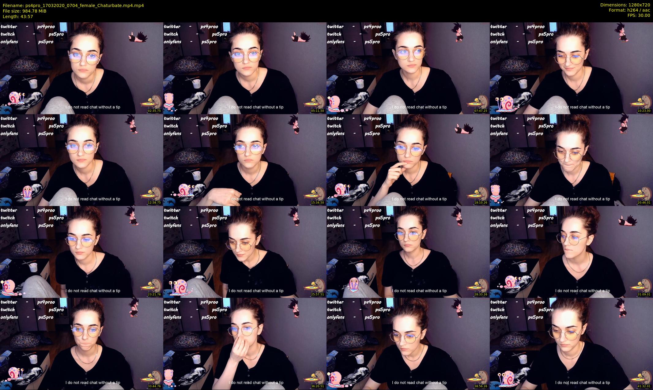 ps4pro — 44 minute Chaturbate female cam show recording, 720p, Mar 17, 2020